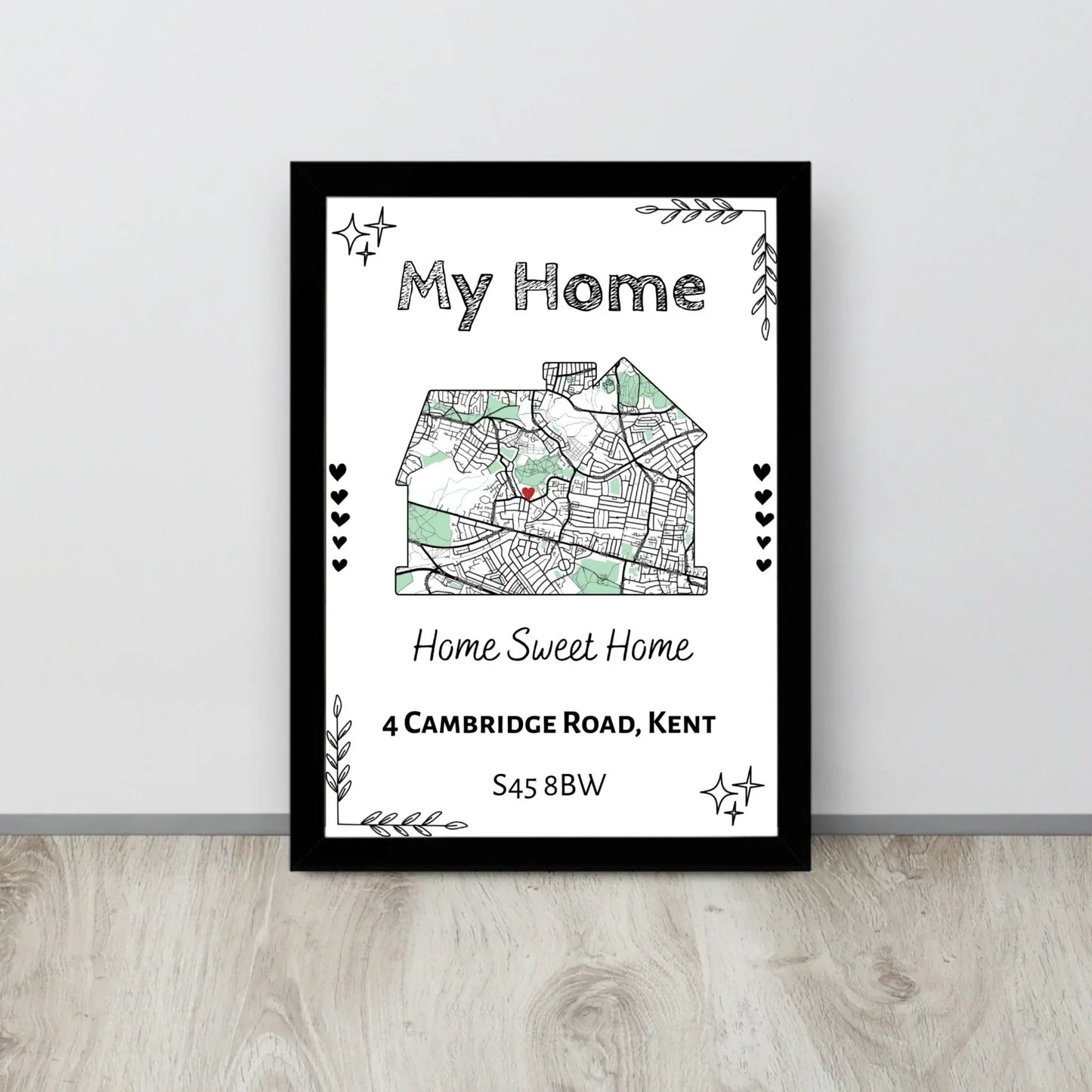 Custom Home Print | Personalised Map - Jessie's Art Shop