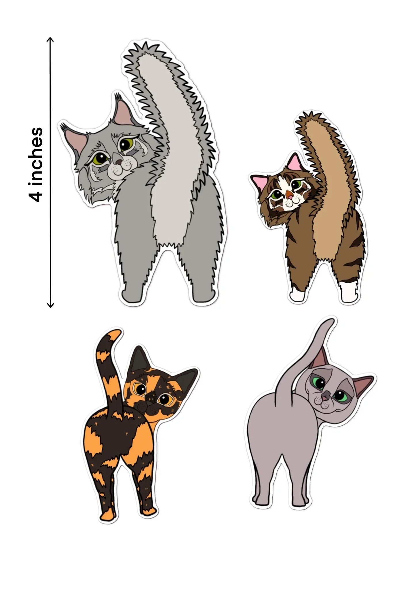 Custom Pet Butt Magnets | Personalised Dog & Cat Art | 4.5" Magnets - Jessie's Art Shop