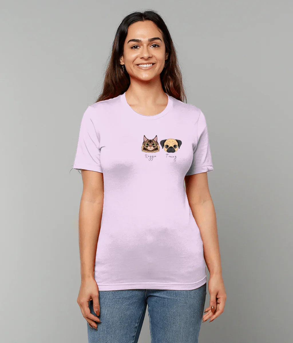 Custom Pet Portrait T-Shirt | 40+ Dog & Cat Breeds | Premium Eco Tee - Jessie's Art Shop