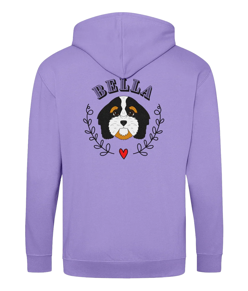 Custom Pet Portrait Zip Hoodie | 40+ Dog & Cat Breeds | Eco-Friendly - Jessie's Art Shop