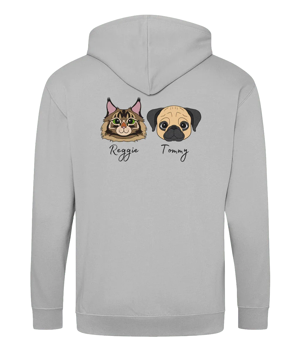 Custom Pet Portrait Zip Hoodie | 40+ Dog & Cat Breeds | Eco-Friendly - Jessie's Art Shop