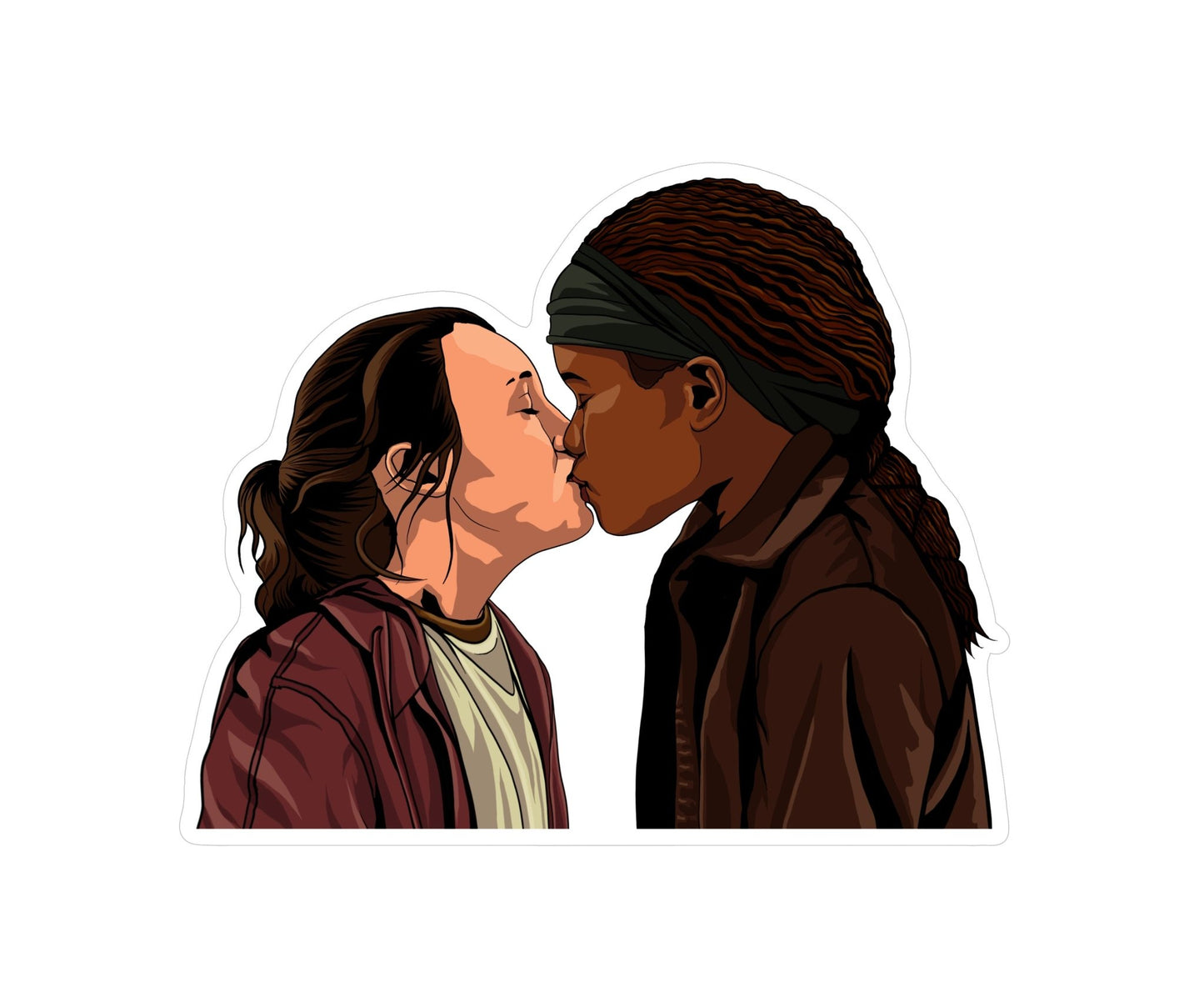 Ellie & Riley Kiss Sticker | The Last of Us | Eco-Friendly Vinyl Art - Jessie's Art Shop