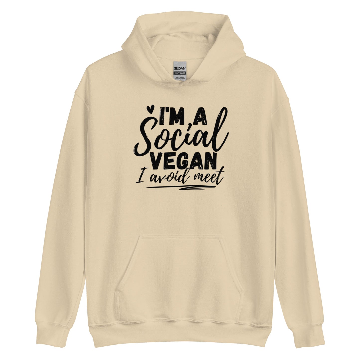 I’m a social vegan. I avoid meet Hoodie | Funny Eco friendly sustainable clothing - Jessie's Art Shop