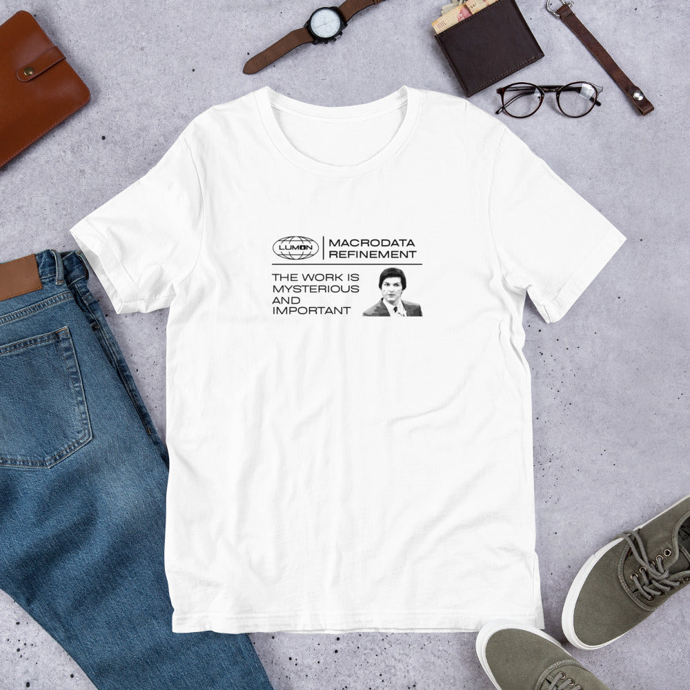 Mysterious and Important Severance T-shirt | Funny Mark S Quote | Premium tee