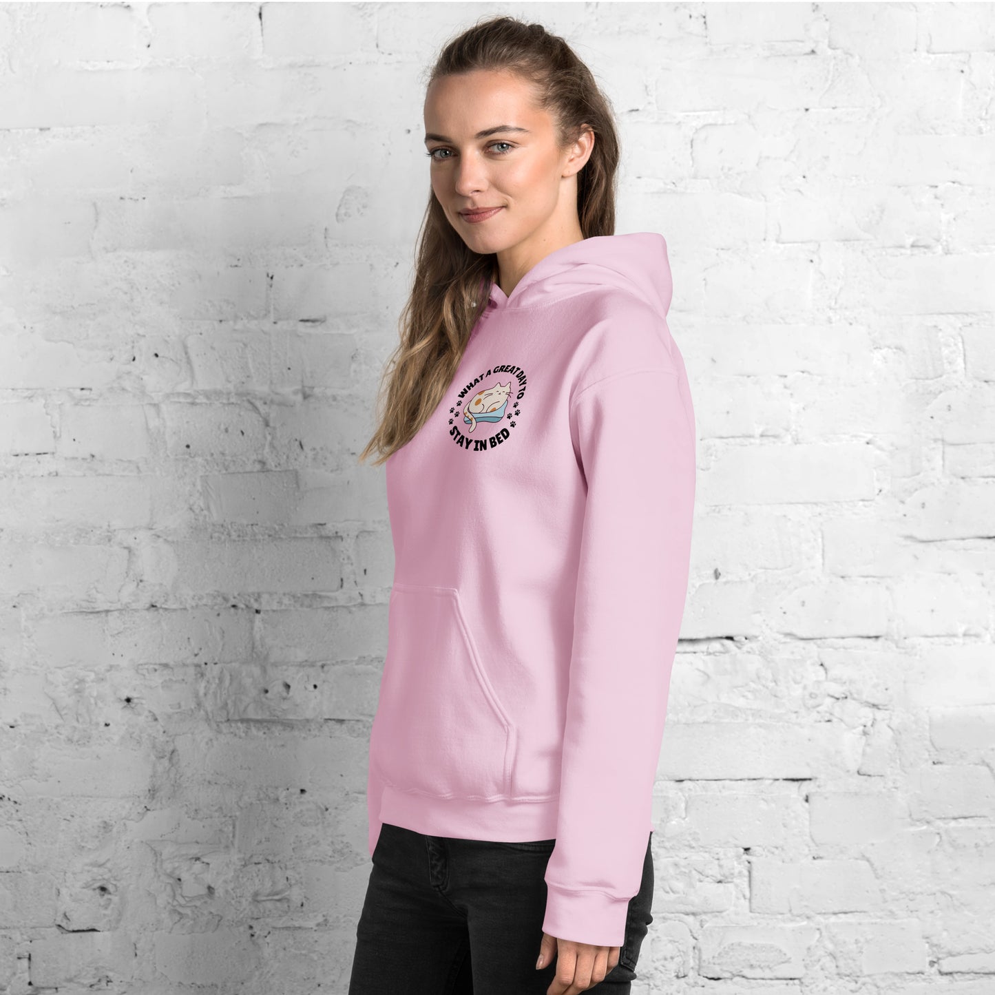What a great day to stay in bed Hoodie | Eco friendly sustainable clothing - Jessie's Art Shop