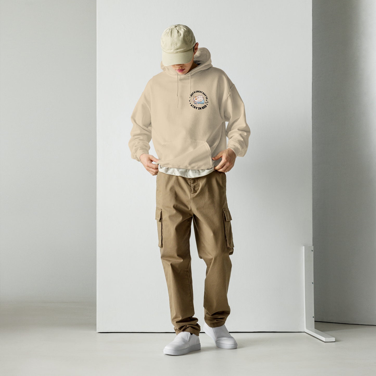 What a great day to stay in bed Hoodie | Eco friendly sustainable clothing - Jessie's Art Shop