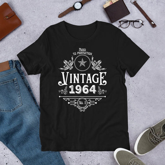 1964 Vintage 61st Birthday T-shirt | Aged to Perfection | Premium Gift Tee - Jessie's Art Shop