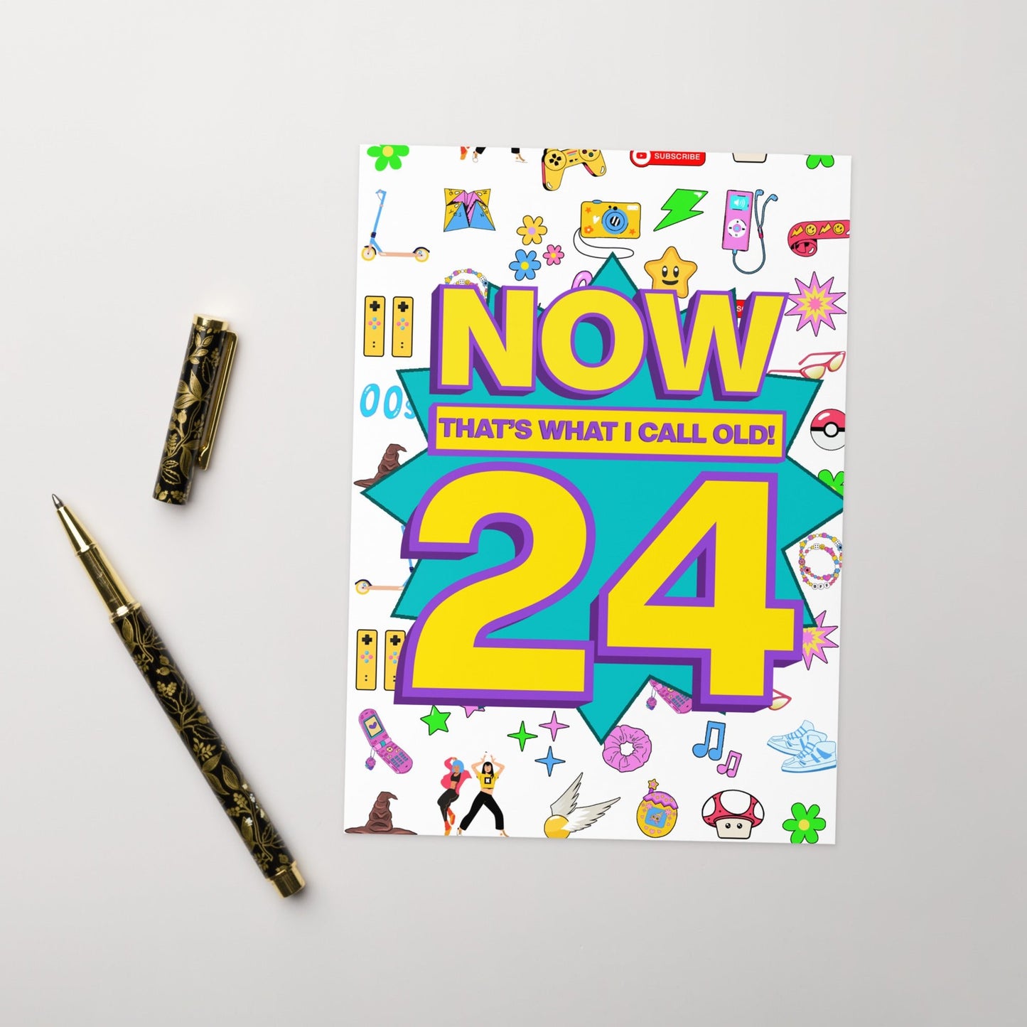 24th Birthday Card | Now That's What I Call Old! | Premium A5 - Jessie's Art Shop