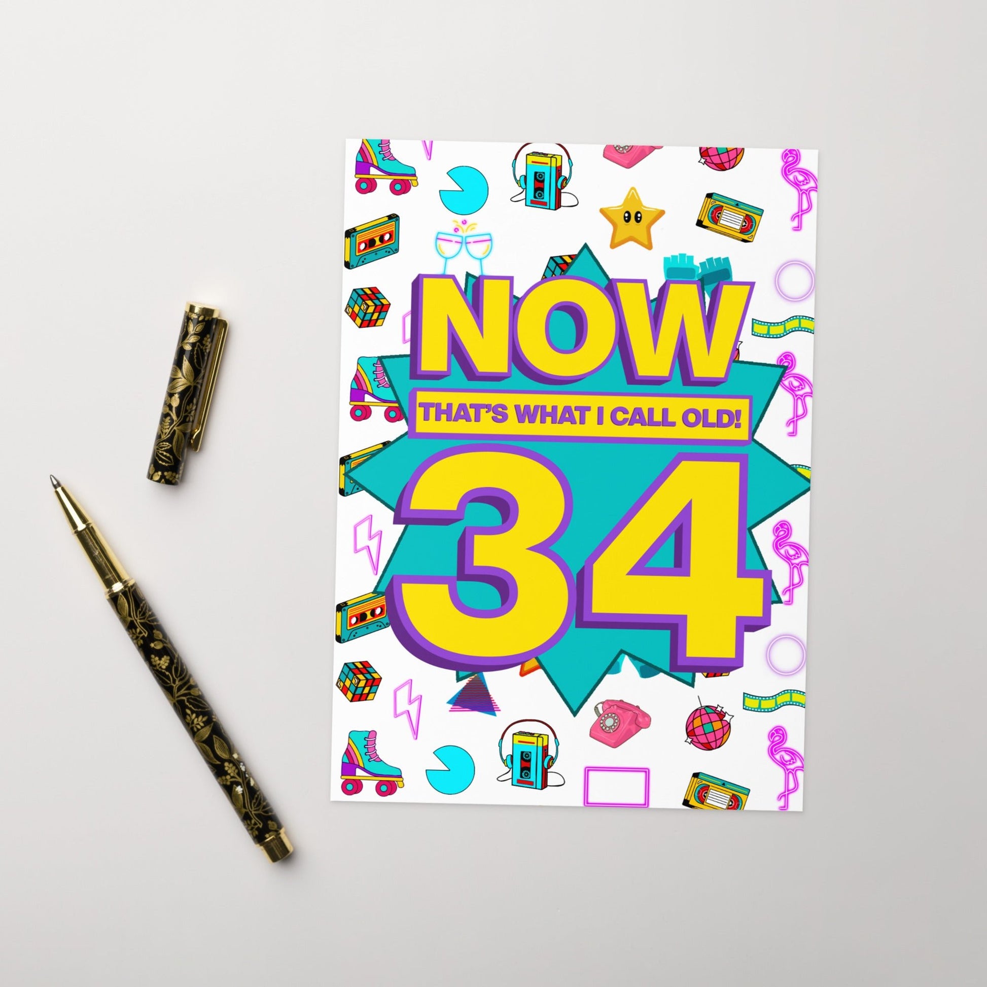 34th Birthday Card | Now That's What I Call Old! | Premium A5 - Jessie's Art Shop