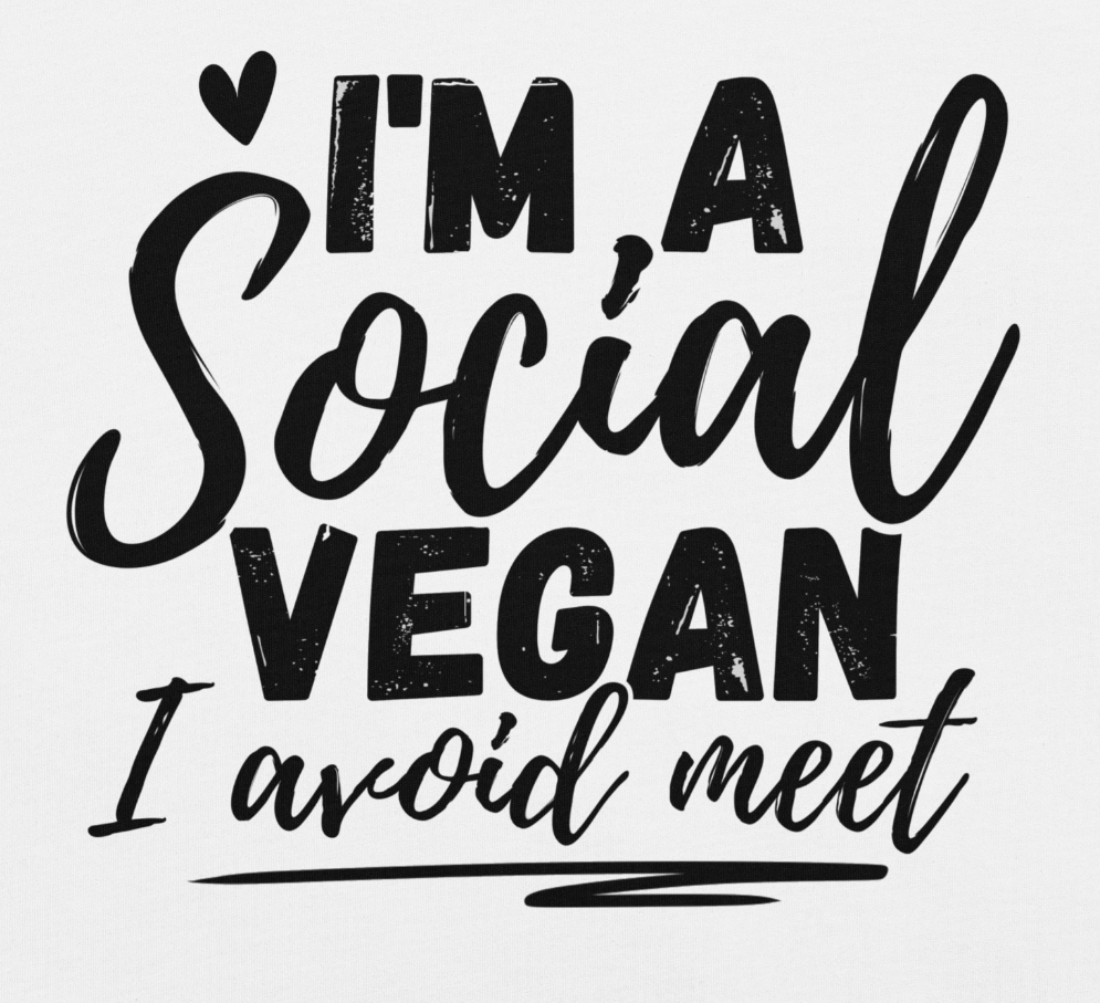 Funny Introvert Social Vegan T-shirt | I avoid meet | Premium tee - Jessie's Art Shop