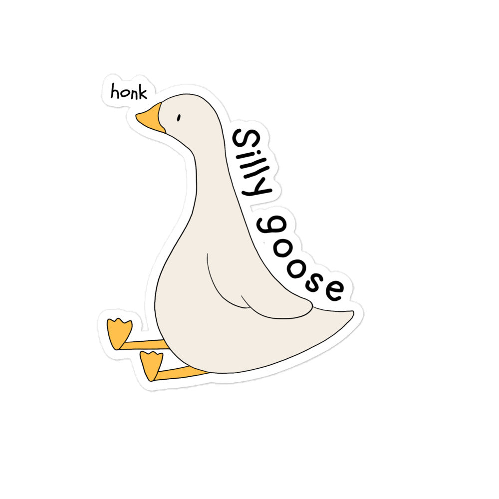 Silly Goose waterproof vinyl sticker | Funny cute decals - Jessie's Art Shop