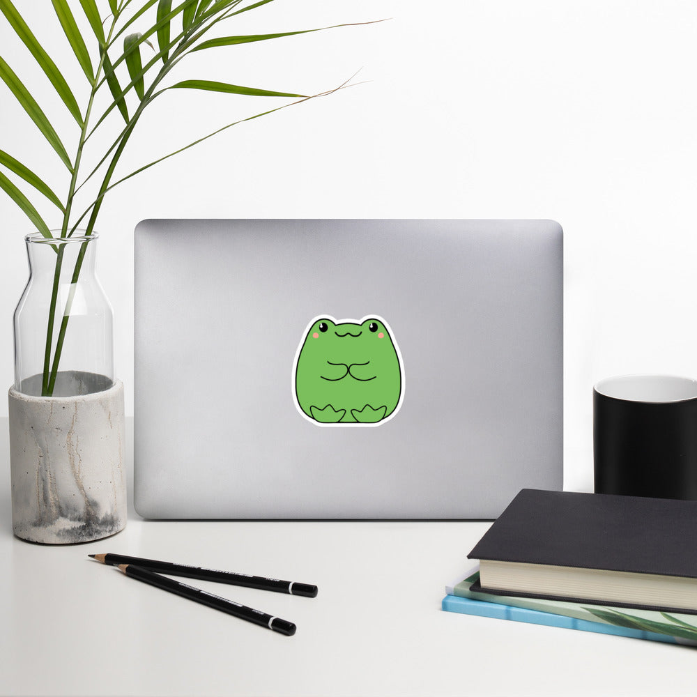 Kawaii Frog Sticker | Cute Japanese Style | Eco-Friendly Vinyl - Jessie's Art Shop