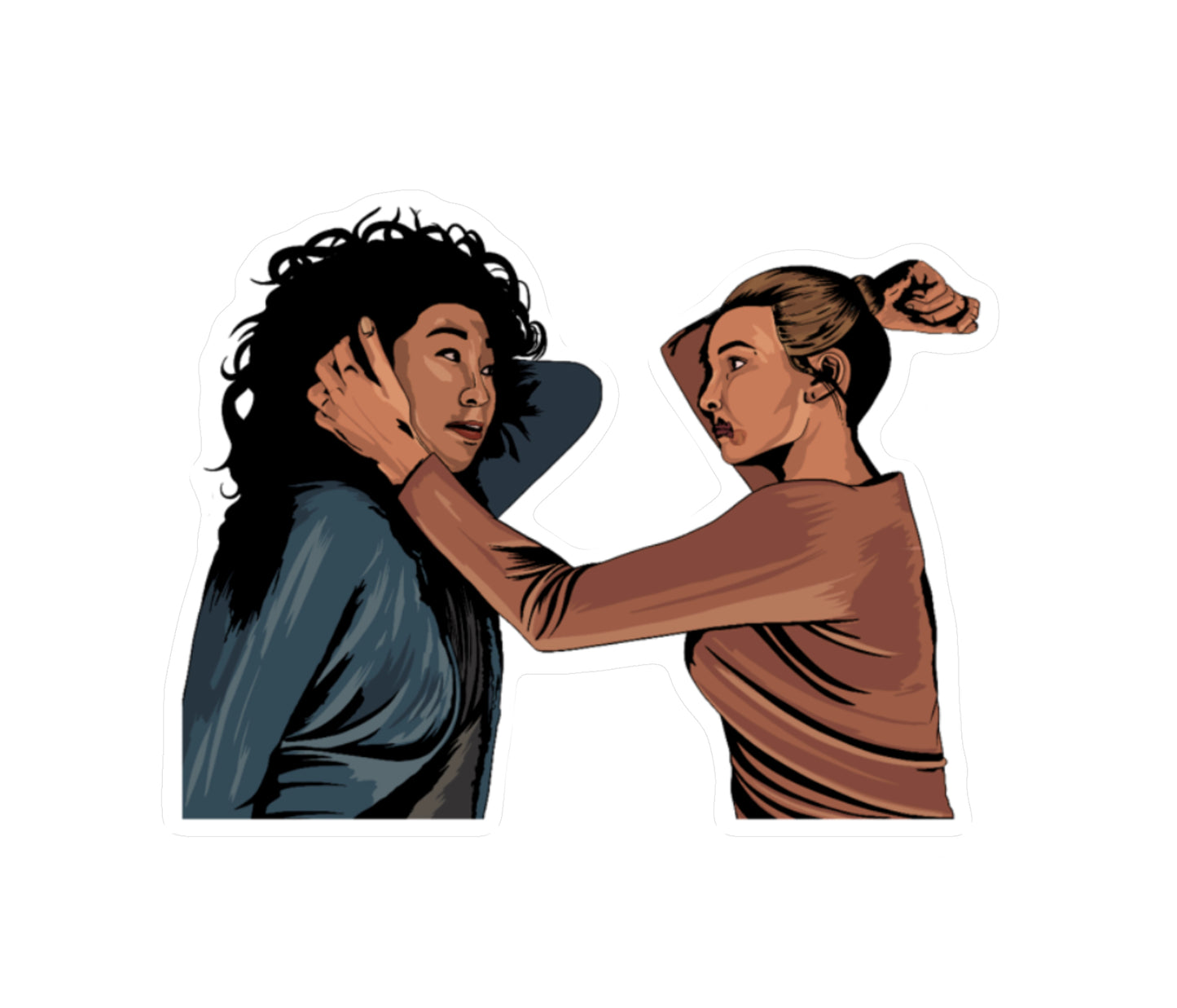 Killing Eve Sticker | Villanelle & Eve Bed Scene | Eco Friendly Fan Art - Jessie's Art Shop