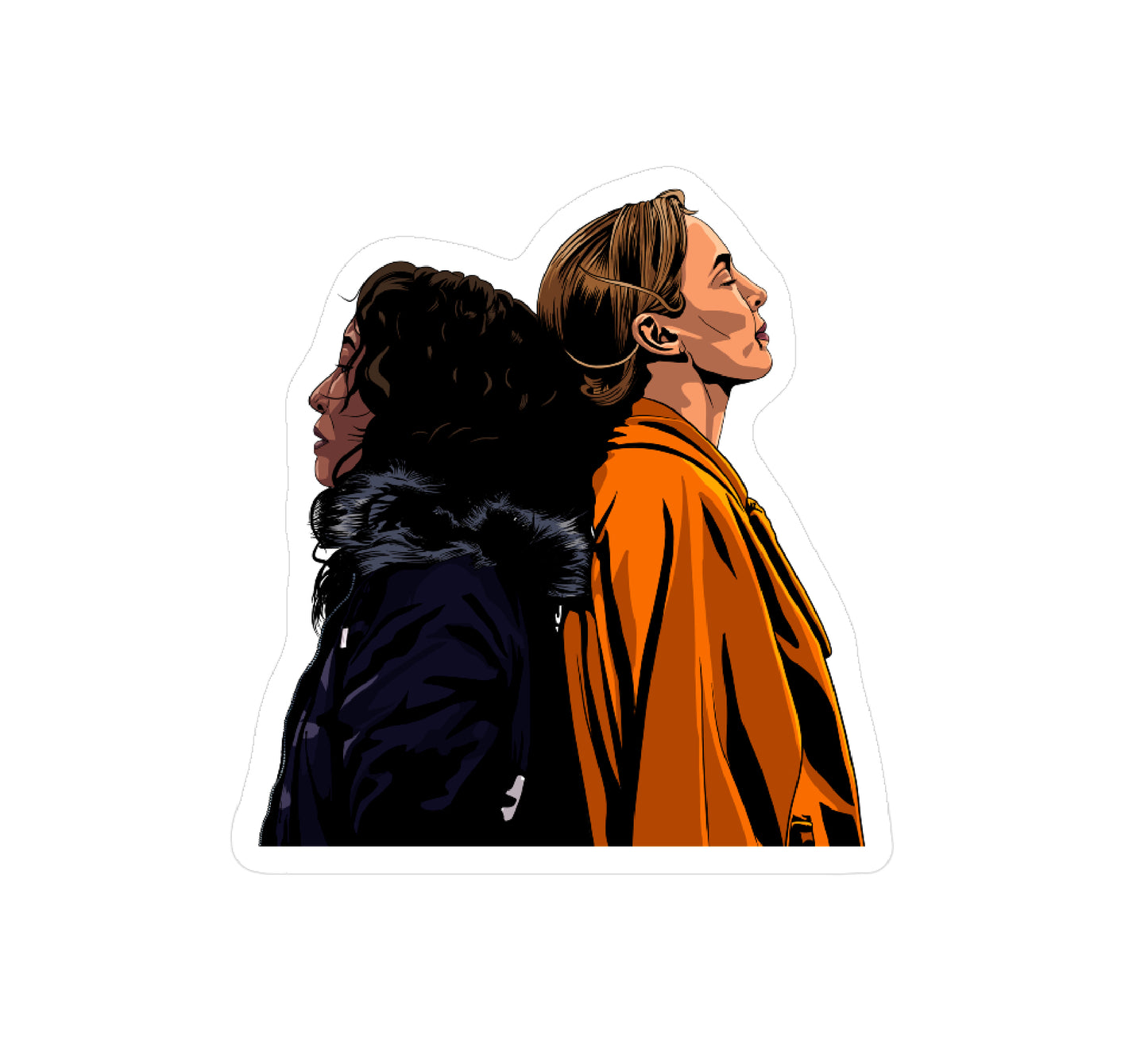 Villanelle and Eve Sticker | S3 Bridge scene | Killing Eve sticker | Eco friendly - Jessie's Art Shop