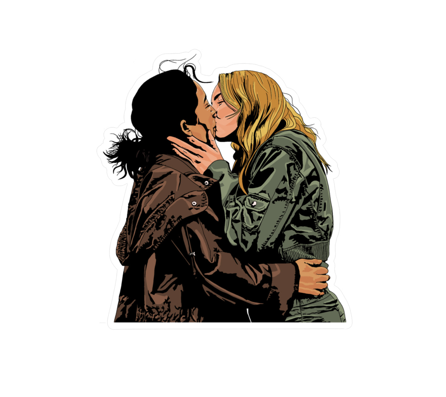 Villanelle and Eve Kiss Sticker | Killing Eve Final Scene | S4 Fan Art - Jessie's Art Shop