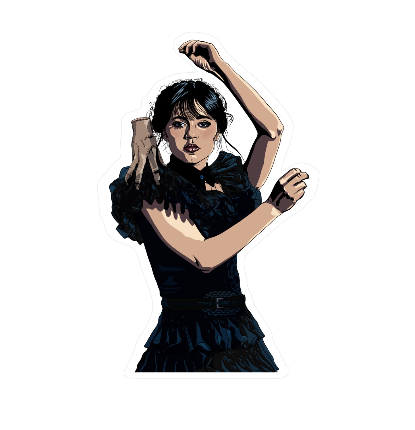 Wednesday Dance Scene Sticker | Viral Black Dress Moment | Fan Art - Jessie's Art Shop