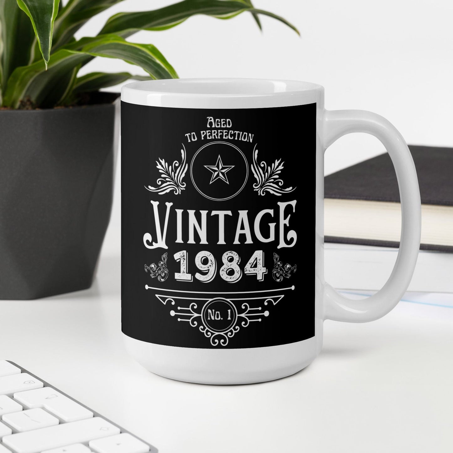 Vintage 1984 40th Birthday Mug | Eco Friendly Cup - Jessie's Art Shop