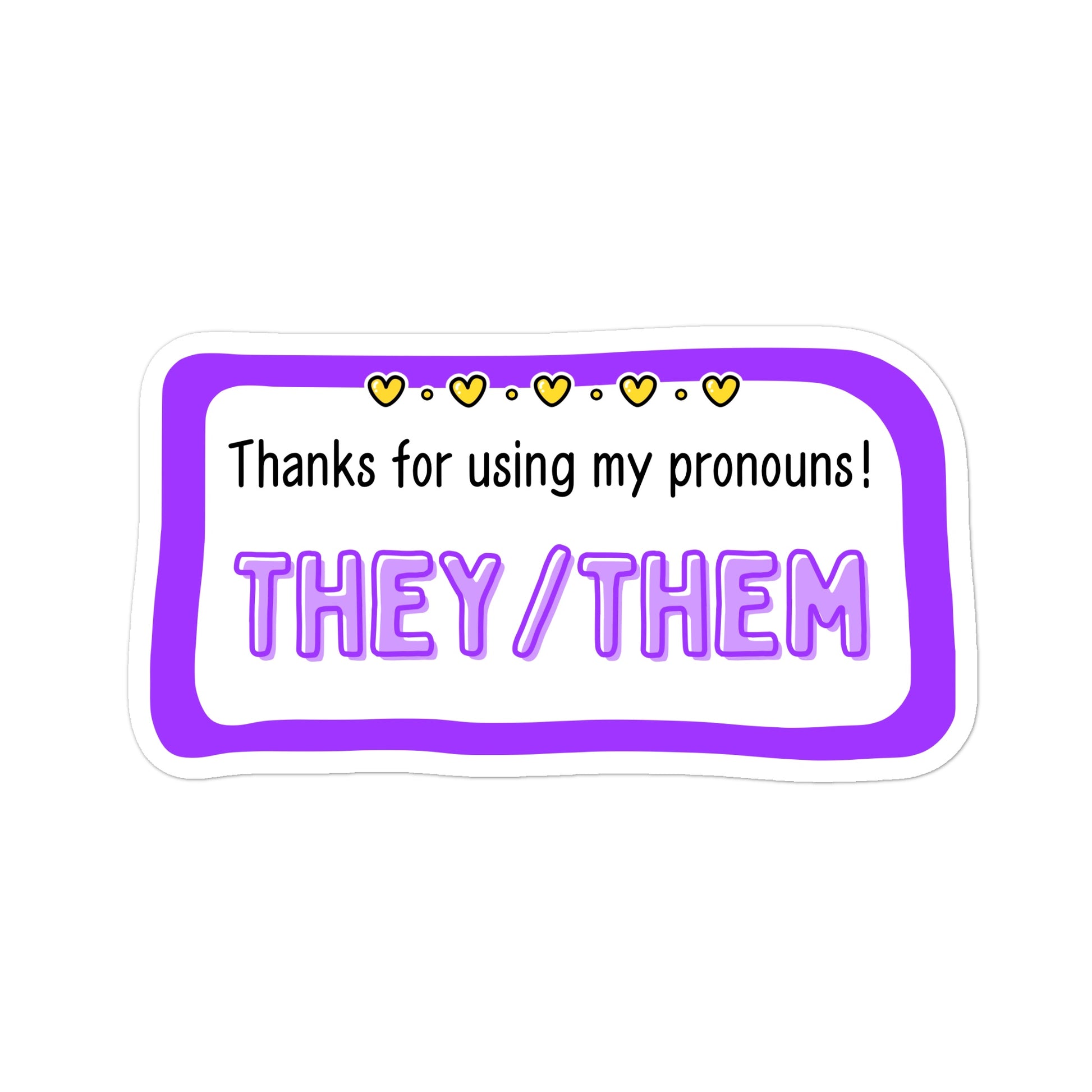 They/Them Non-Binary Pride Pronouns Sticker - Jessie's Art Shop