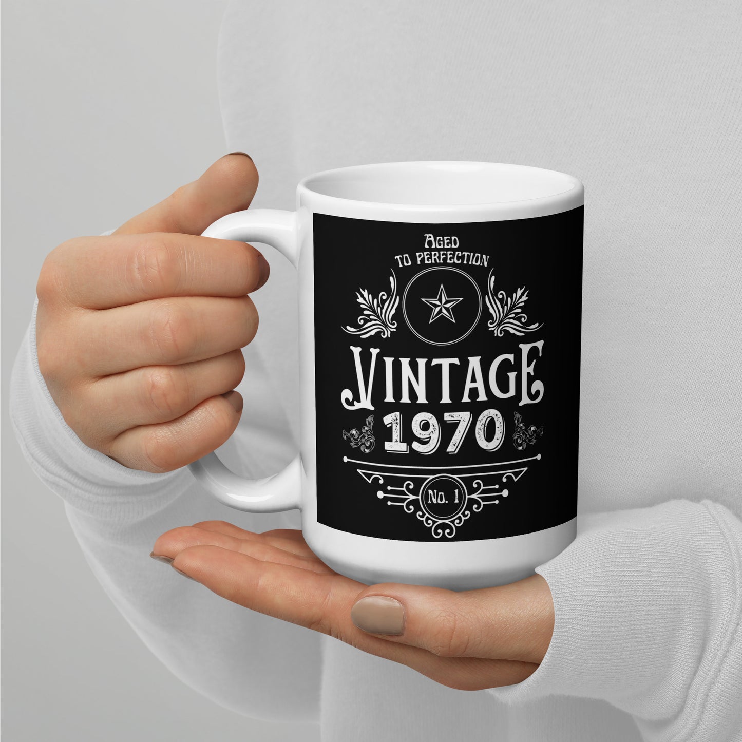 Vintage 1970 54th Birthday Mug | Eco Friendly Cup - Jessie's Art Shop