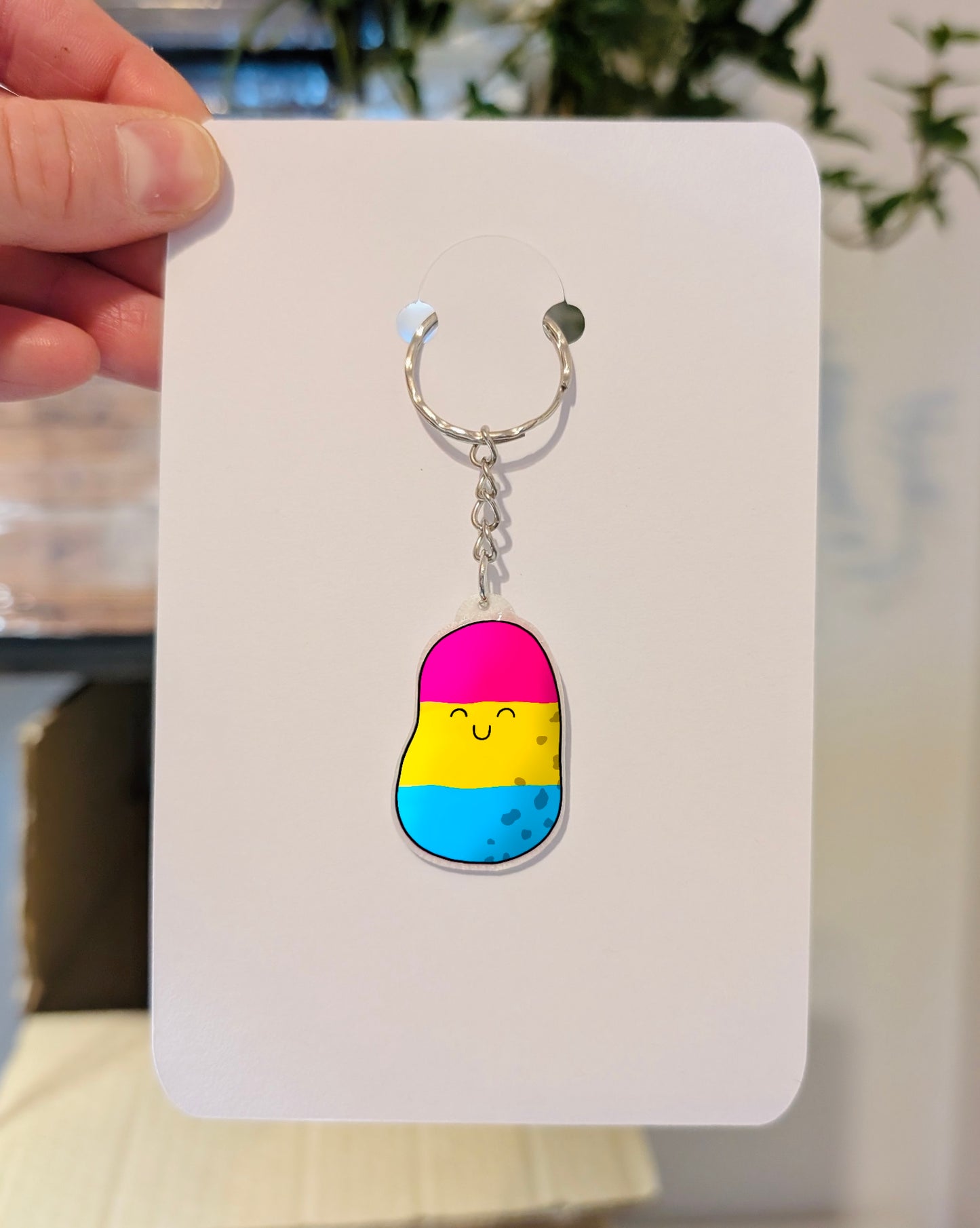 Pansexual Pride Potato Keychain | Pan Flag Colours | Discreet Shipping - Jessie's Art Shop