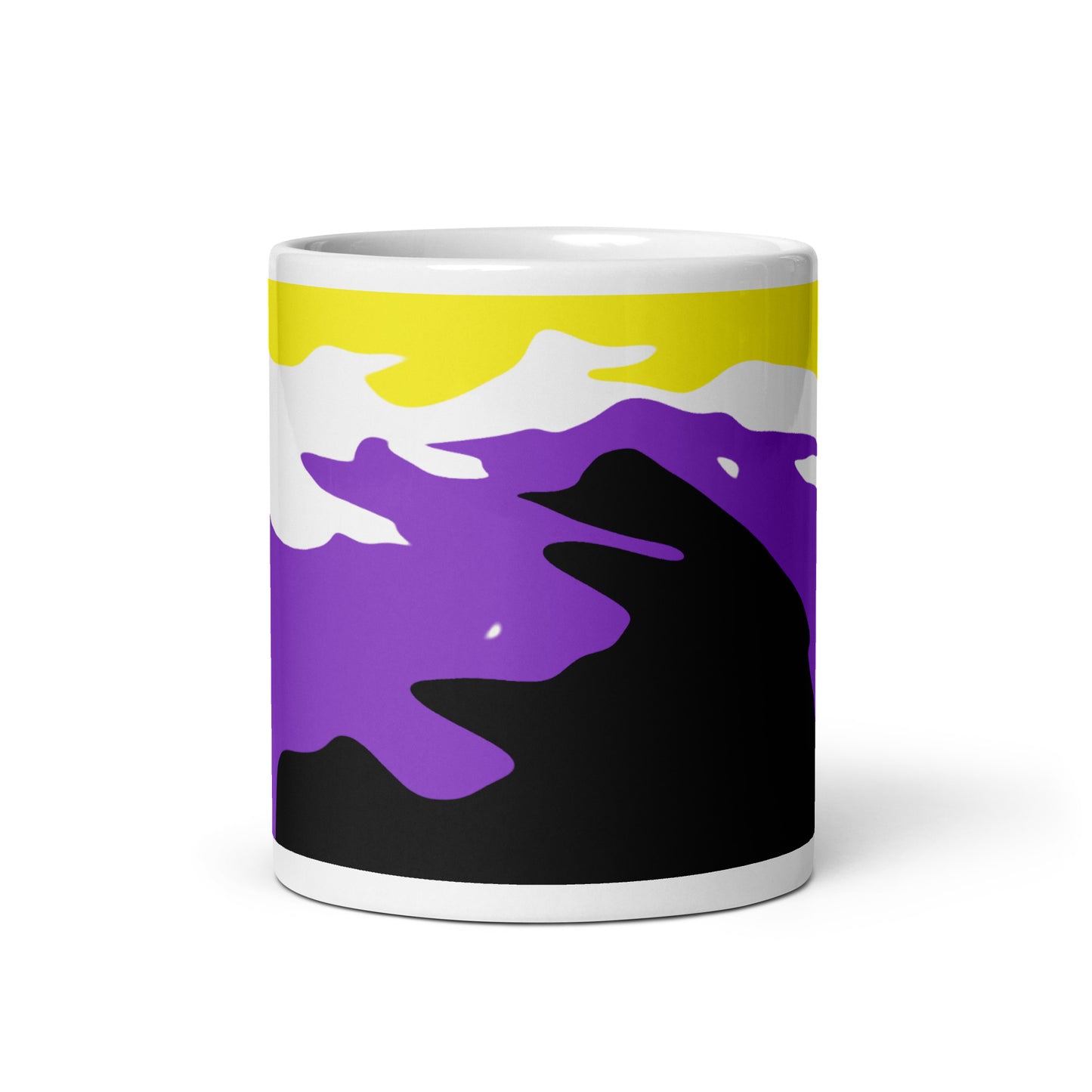 Non-Binary Flag Wavy Design Mug | LGBTQ+ Eco Friendly Cup - Jessie's Art Shop