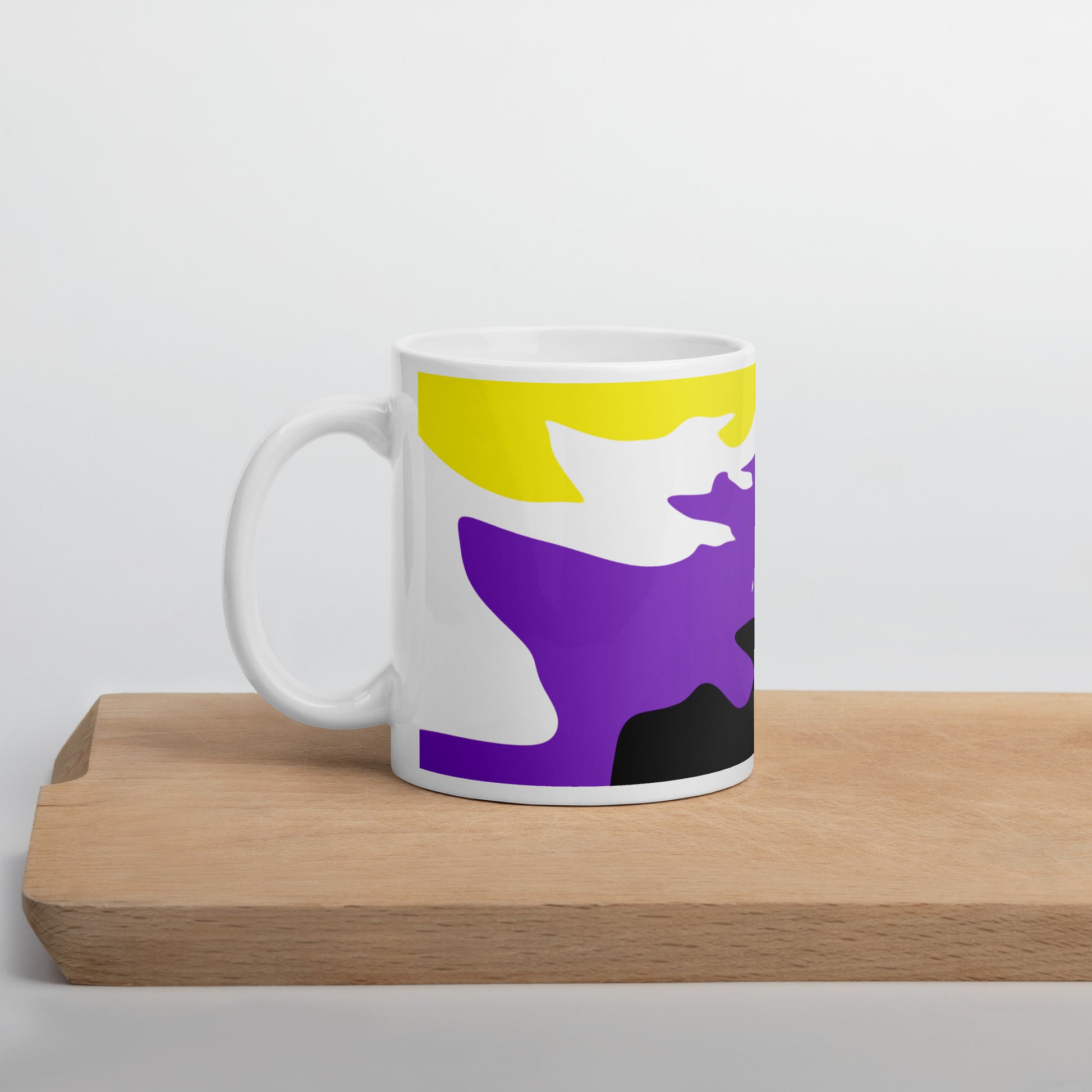 Non-Binary Flag Wavy Design Mug | LGBTQ+ Eco Friendly Cup - Jessie's Art Shop