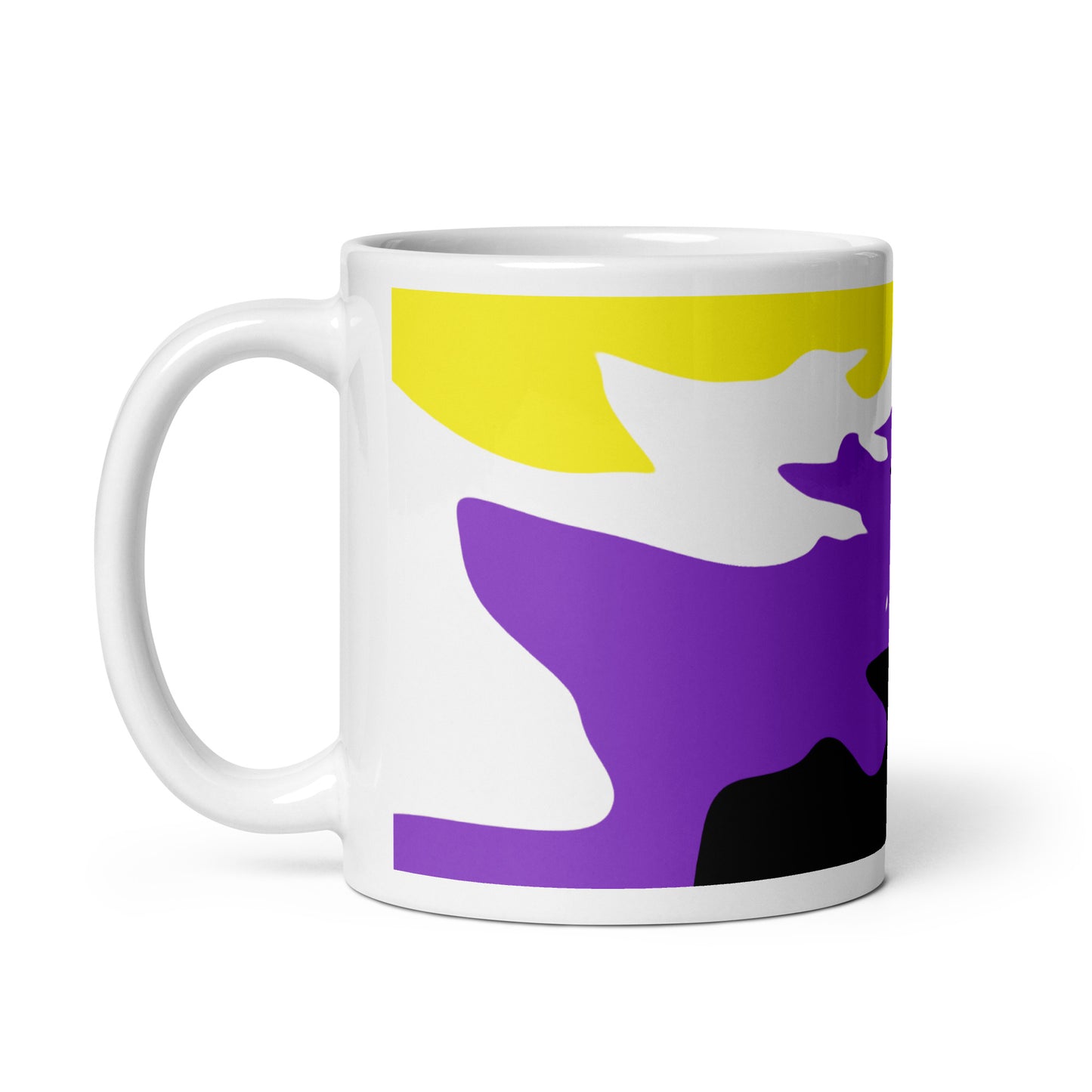 Non-Binary Flag Wavy Design Mug | LGBTQ+ Eco Friendly Cup - Jessie's Art Shop