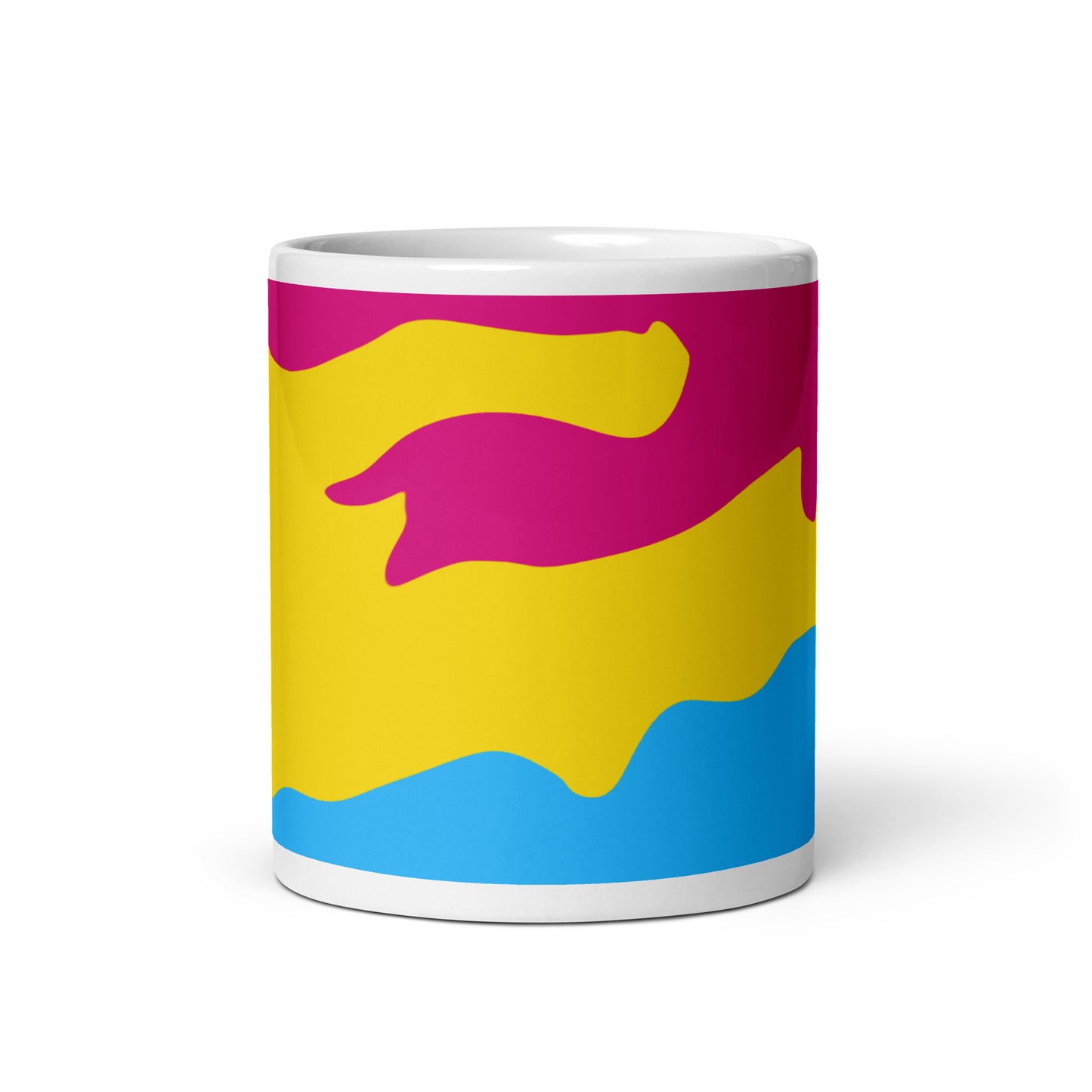 Pansexual Flag Wavy Design Mug | LGBTQ+ Eco Friendly Cup - Jessie's Art Shop