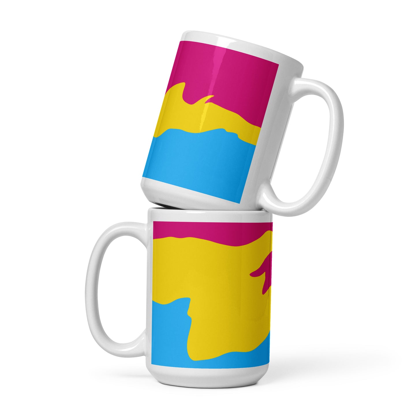 Pansexual Flag Wavy Design Mug | LGBTQ+ Eco Friendly Cup - Jessie's Art Shop