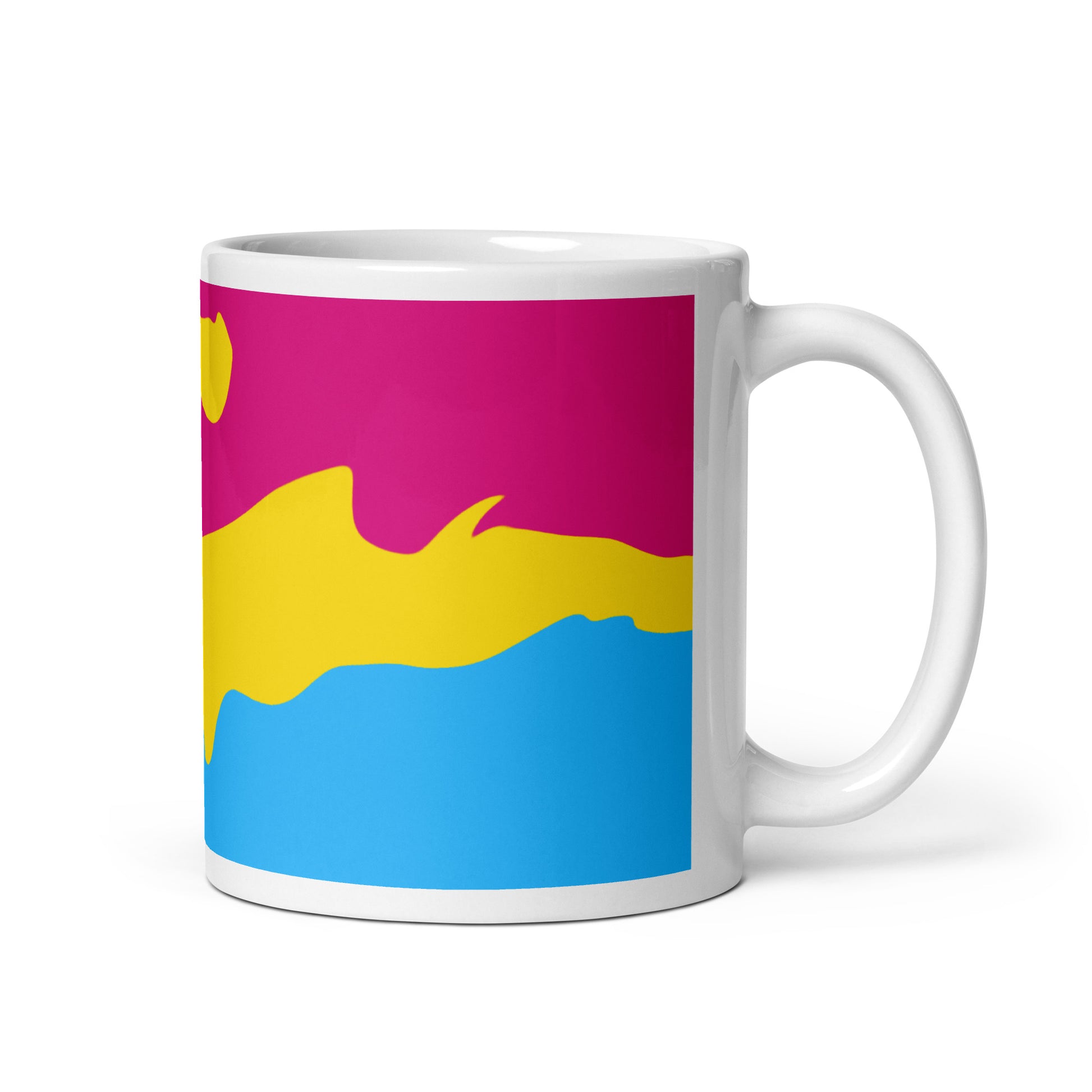 Pansexual Flag Wavy Design Mug | LGBTQ+ Eco Friendly Cup - Jessie's Art Shop