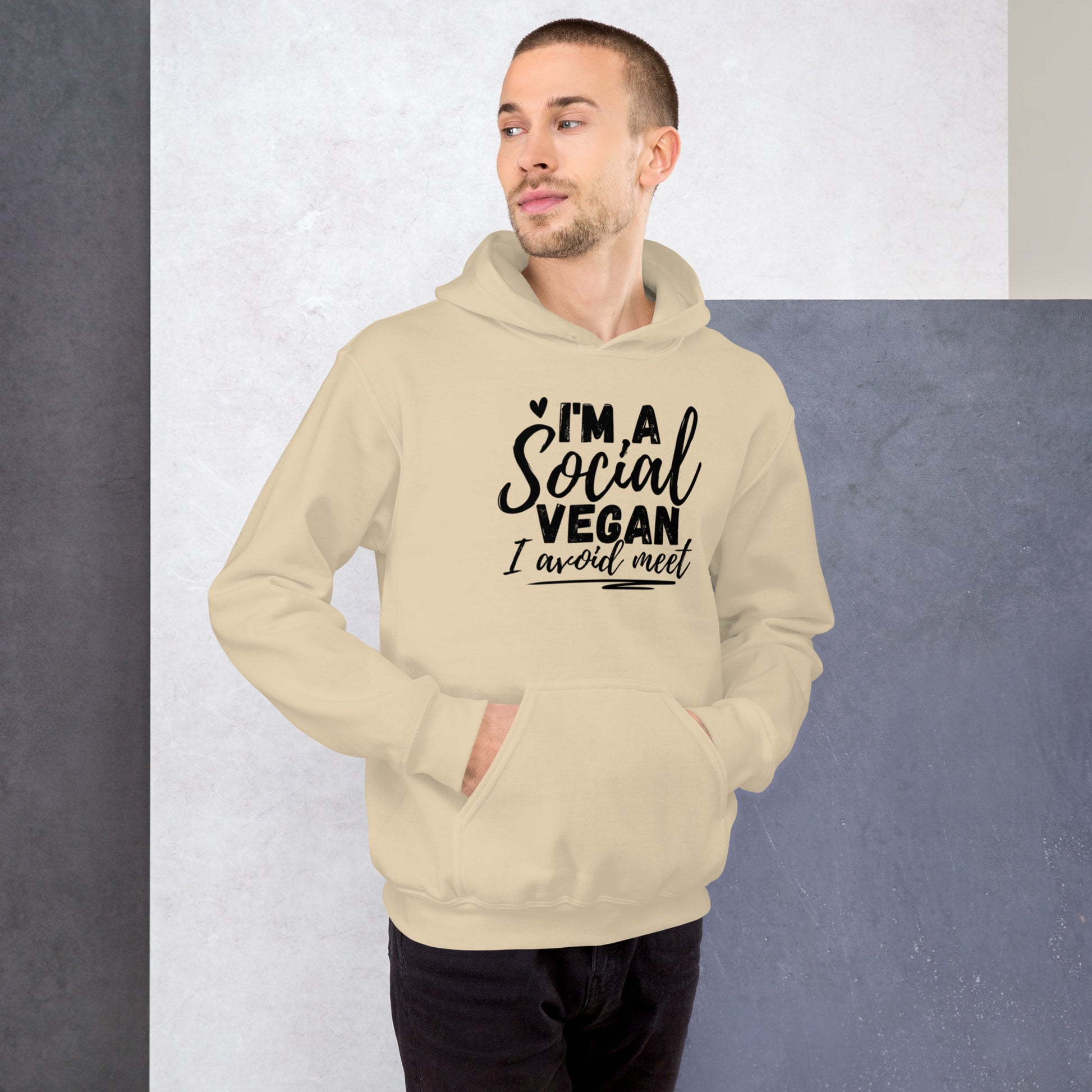 I’m a social vegan. I avoid meet Hoodie | Funny Eco friendly sustainable clothing - Jessie's Art Shop