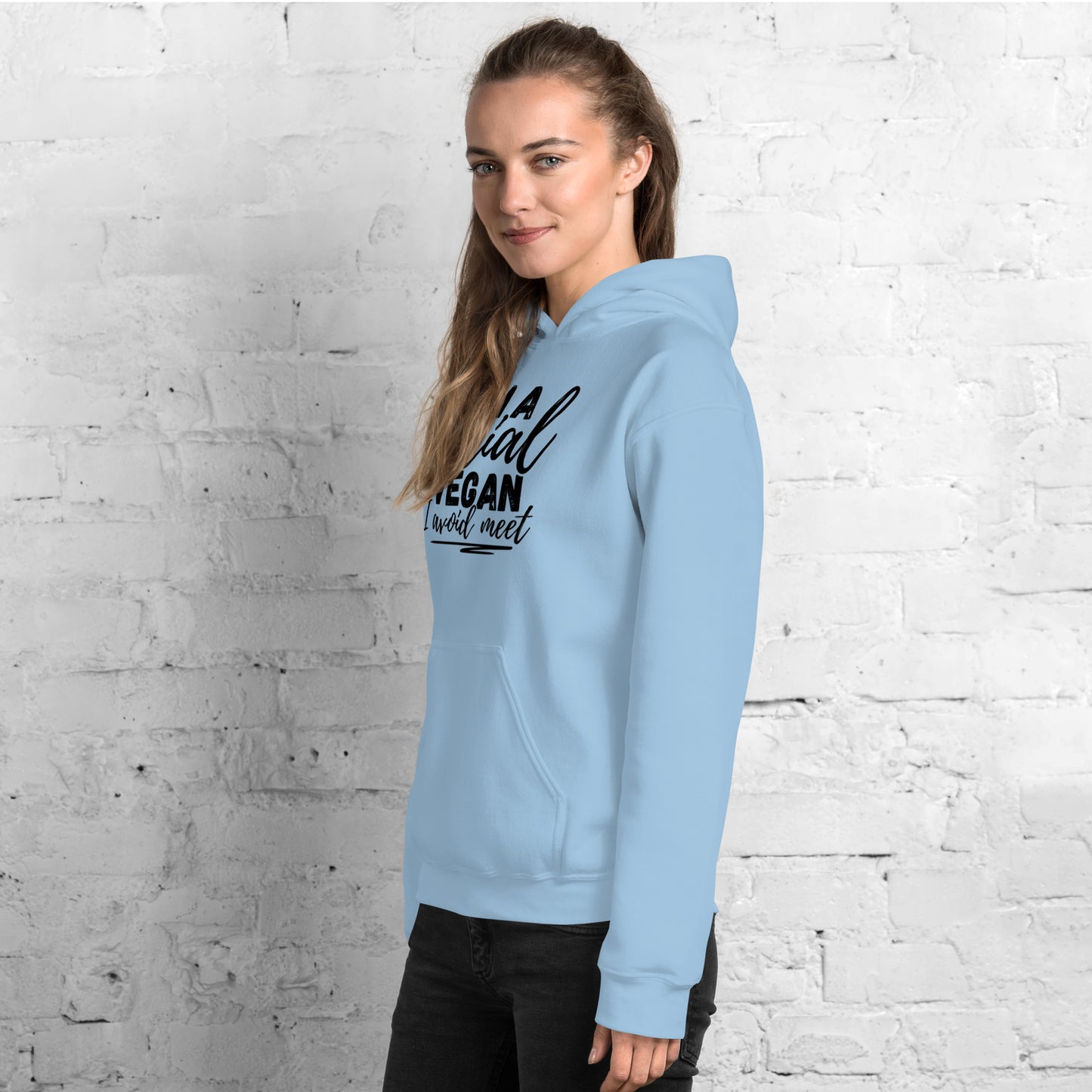 I’m a social vegan. I avoid meet Hoodie | Funny Eco friendly sustainable clothing - Jessie's Art Shop