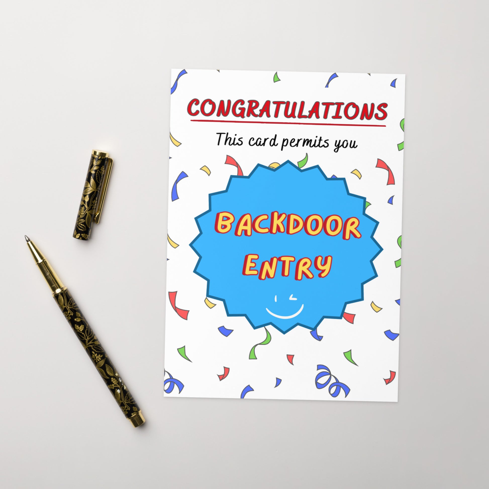 Congratulations backdoor entry funny rude Valentine's Day card