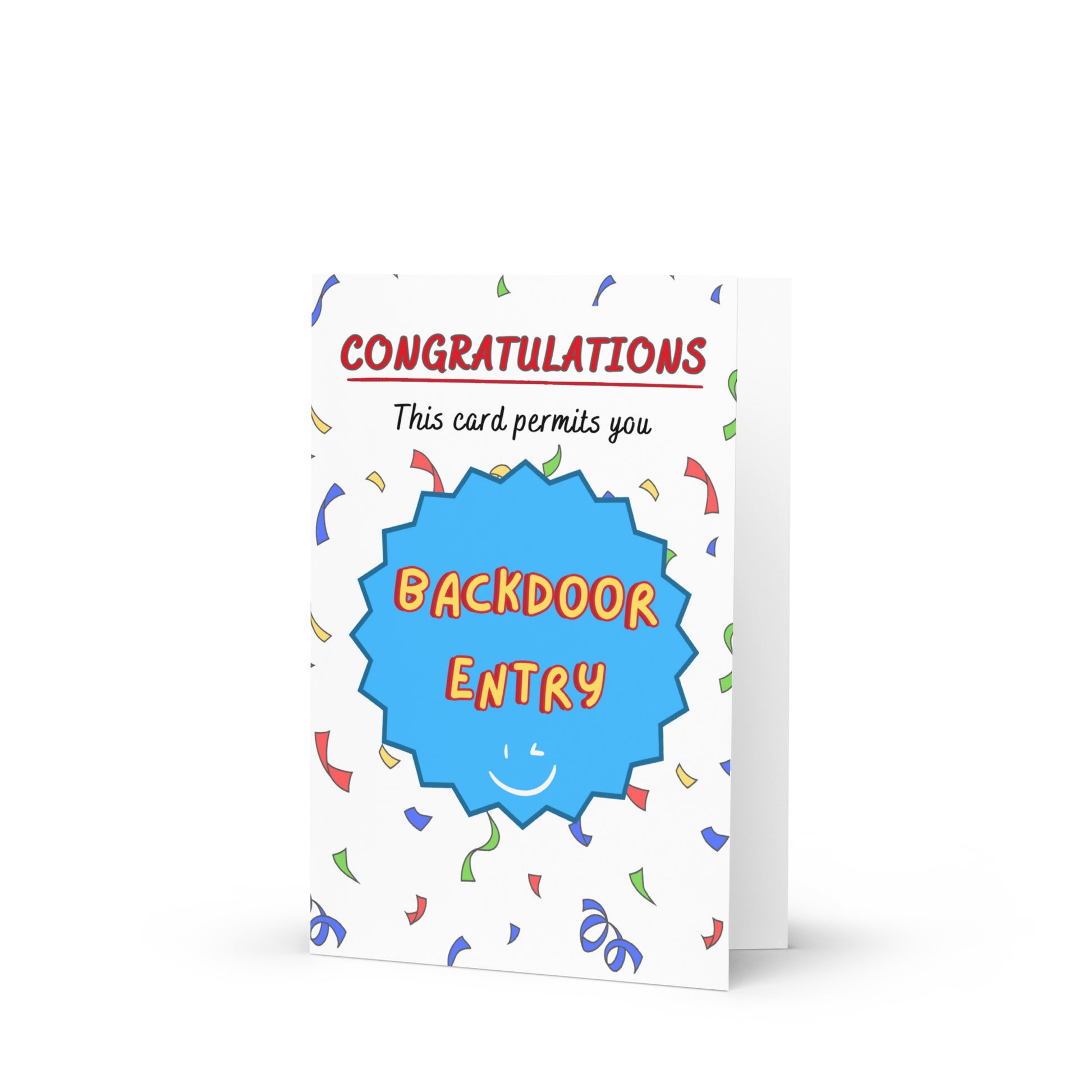 Congratulations backdoor entry funny rude Valentine's Day card