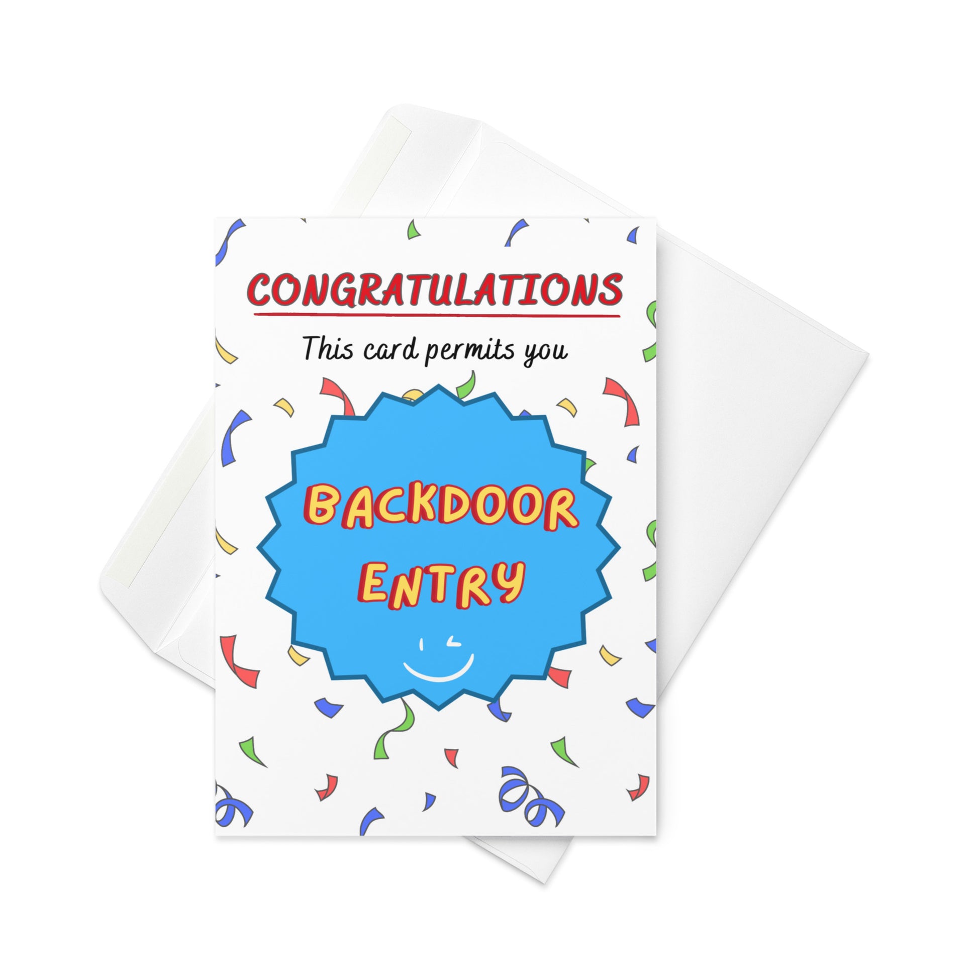 Congratulations backdoor entry funny rude Valentine's Day card