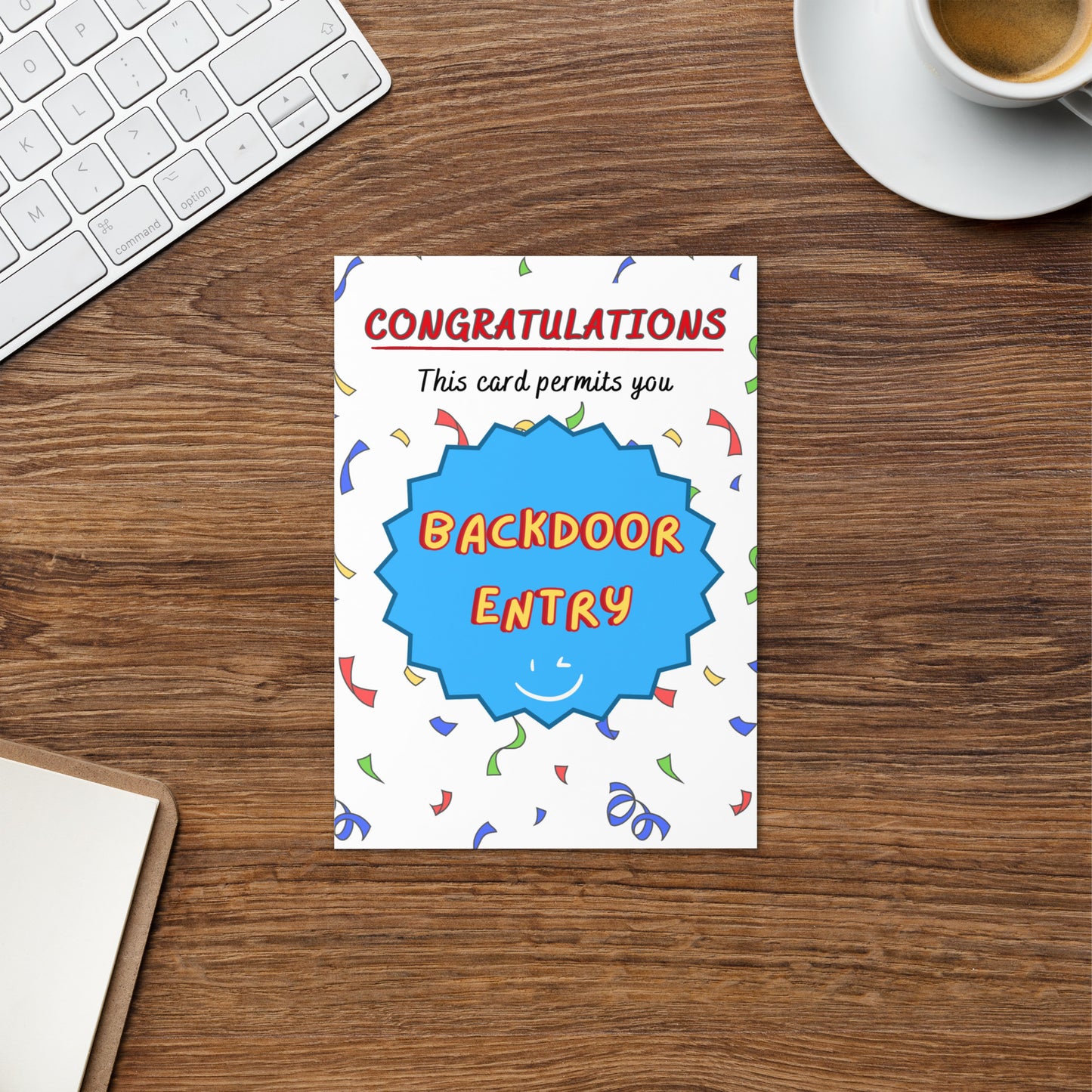 Congratulations backdoor entry funny rude Valentine's Day card