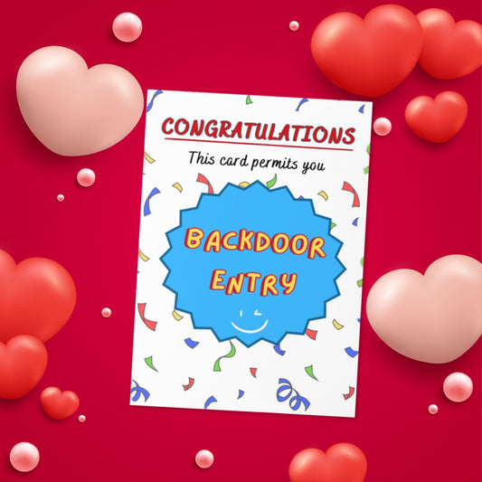 Congratulations backdoor entry funny rude Valentine's Day card