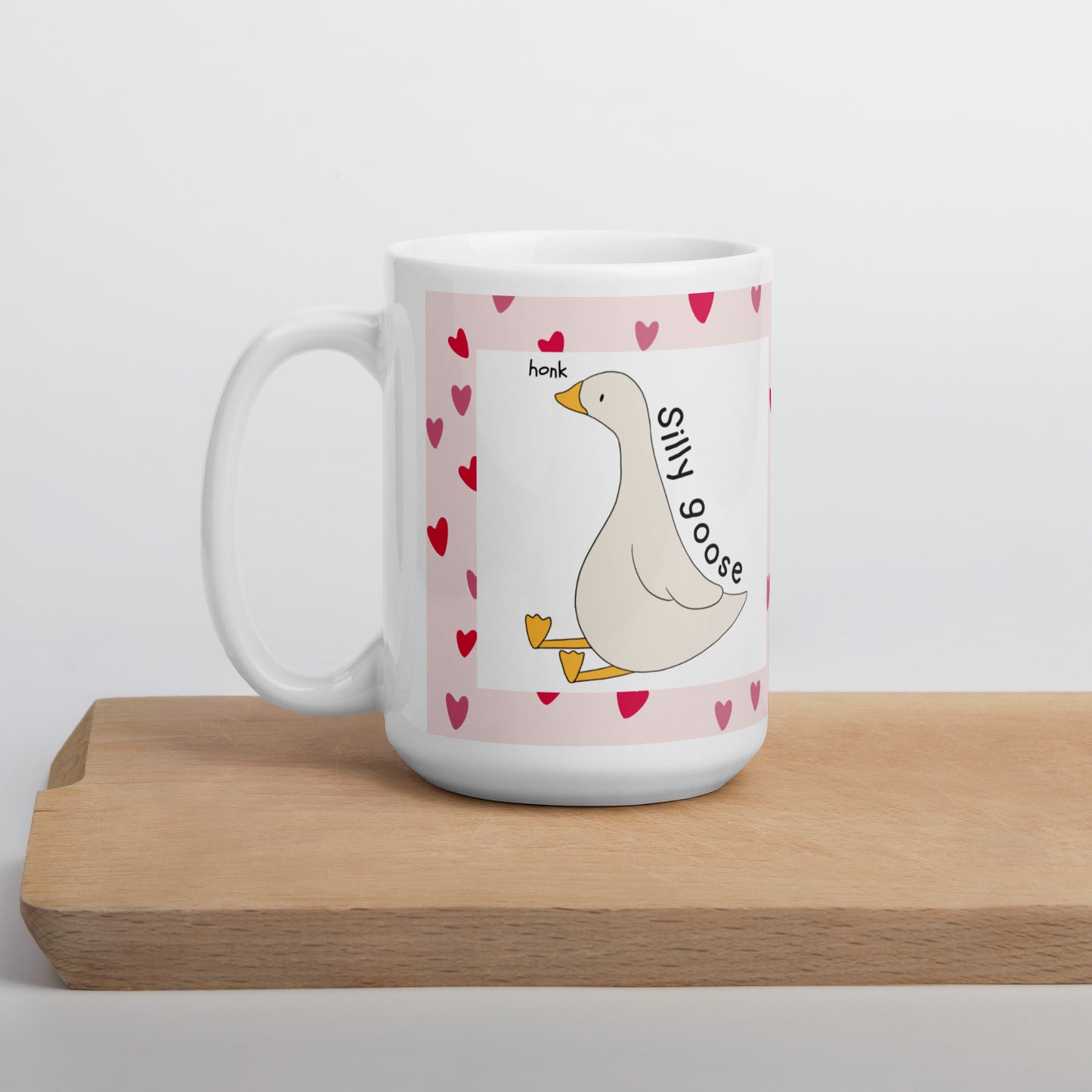 Silly Goose Mug | Cute hearts Design | Eco-Friendly Cup - Jessie's Art Shop