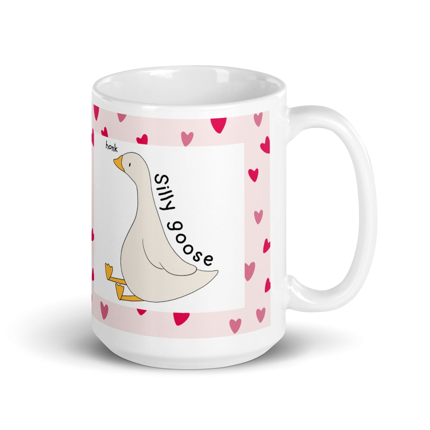 Silly Goose Mug | Cute hearts Design | Eco-Friendly Cup - Jessie's Art Shop