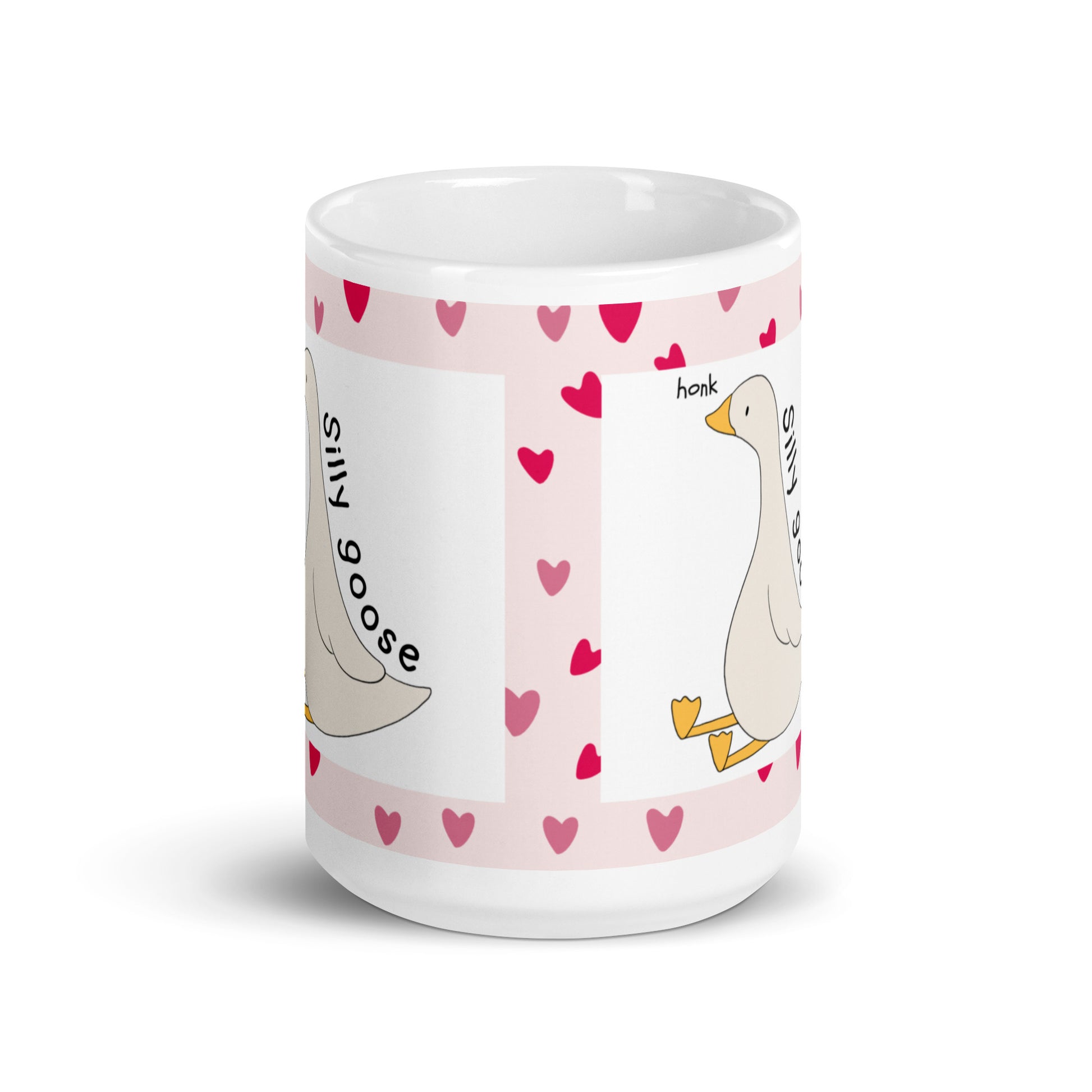 Silly Goose Mug | Cute hearts Design | Eco-Friendly Cup - Jessie's Art Shop