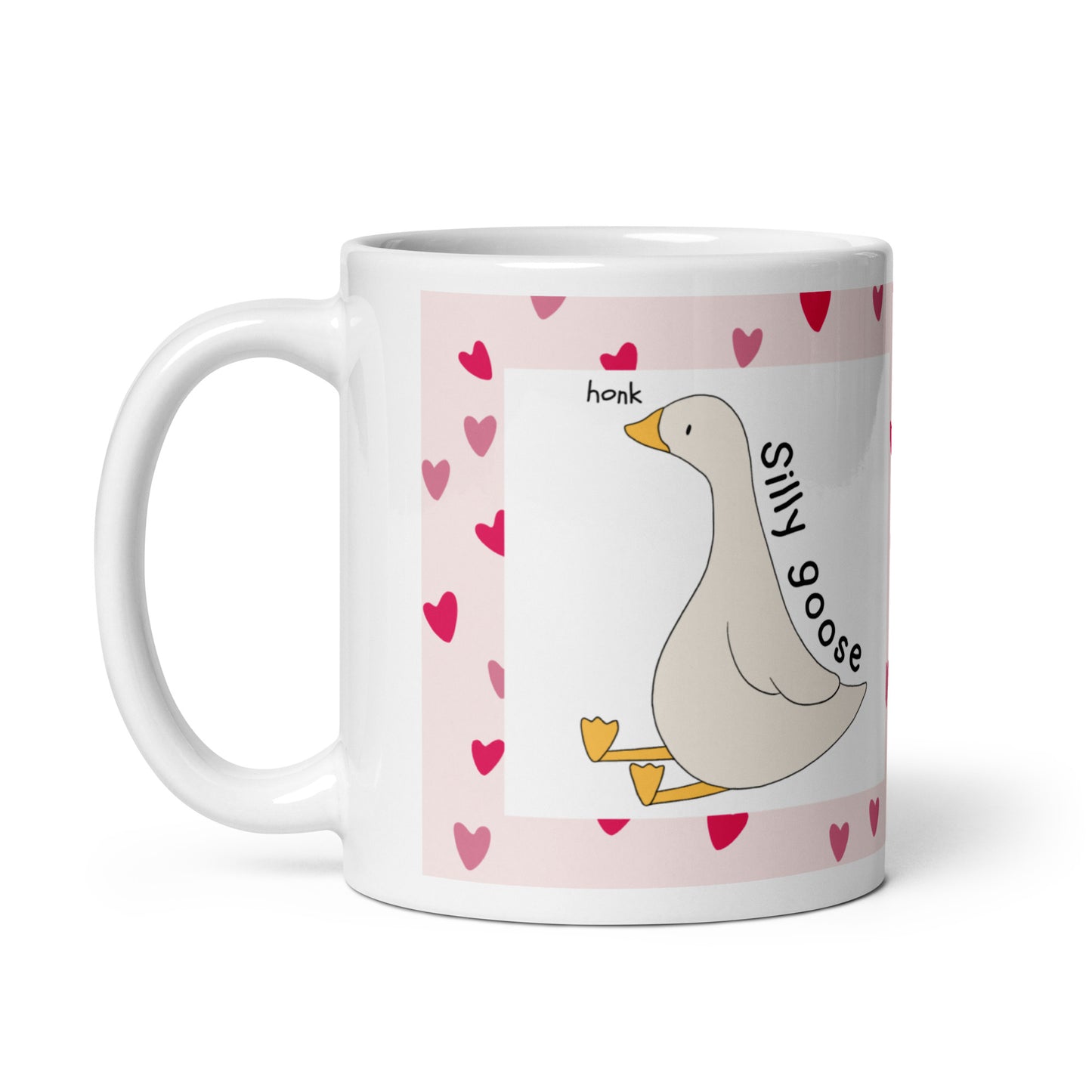 Silly Goose Mug | Cute hearts Design | Eco-Friendly Cup - Jessie's Art Shop