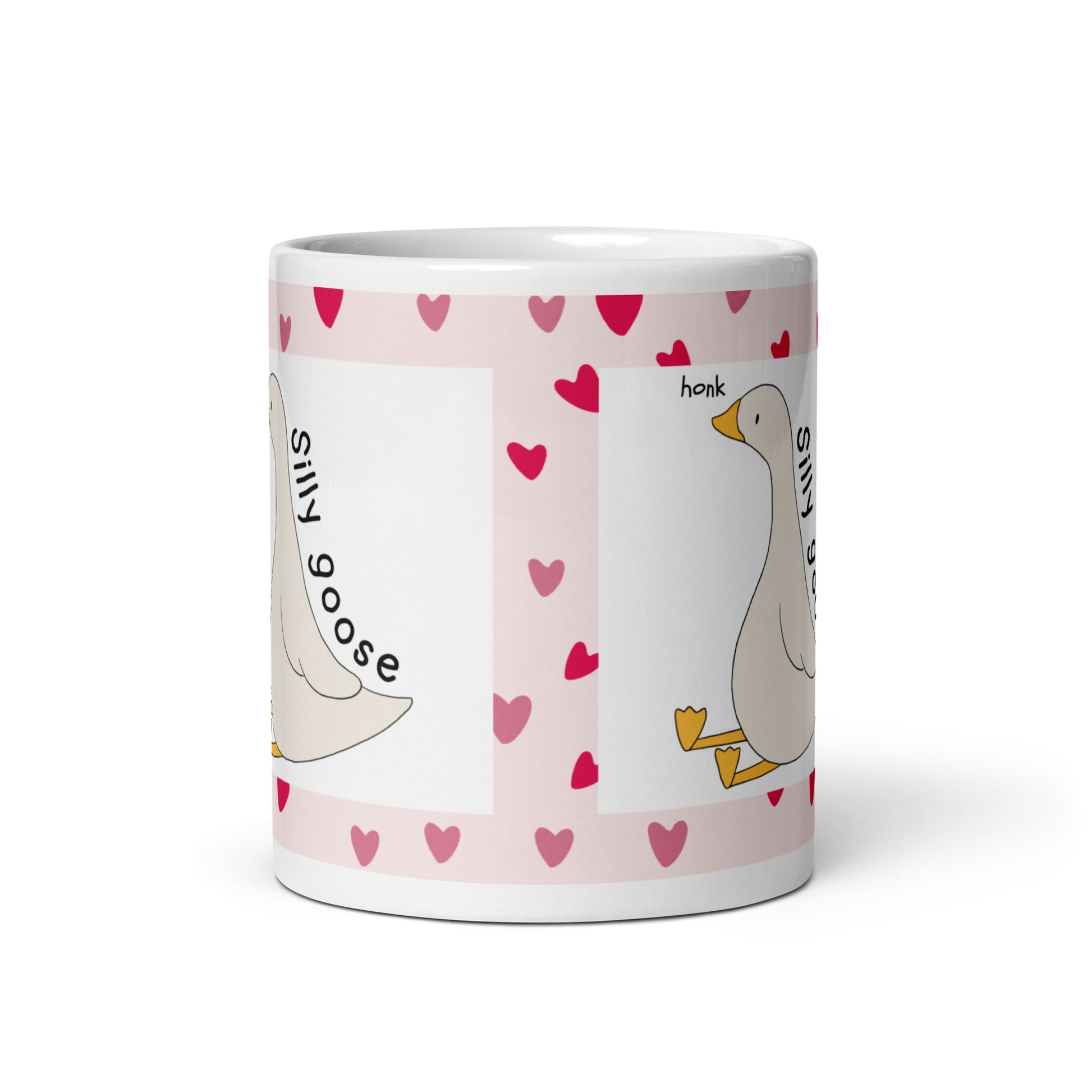 Silly Goose Mug | Cute hearts Design | Eco-Friendly Cup - Jessie's Art Shop