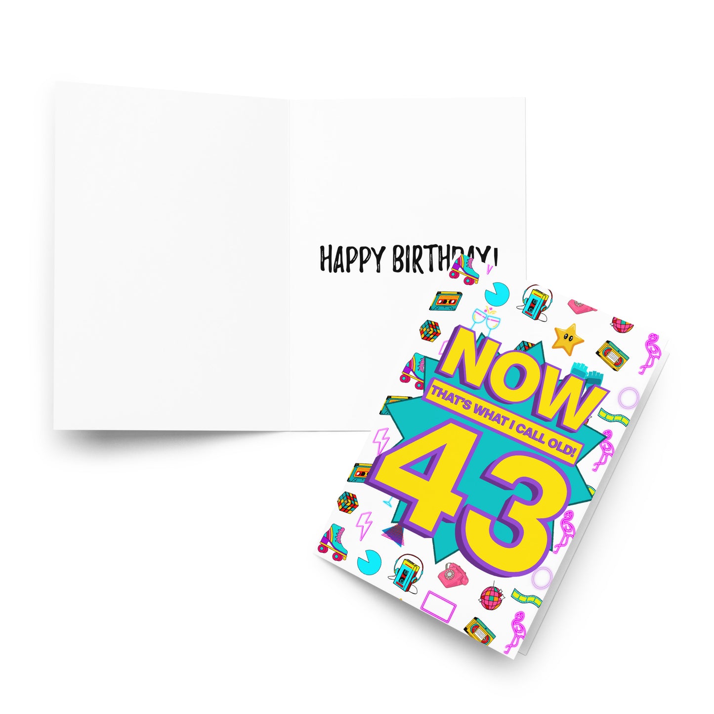 Carte d'anniversaire amusante pour mes 43 ans | c'est ce que j'appelle être vieux ! carte A5 personnalisée | 43 ans