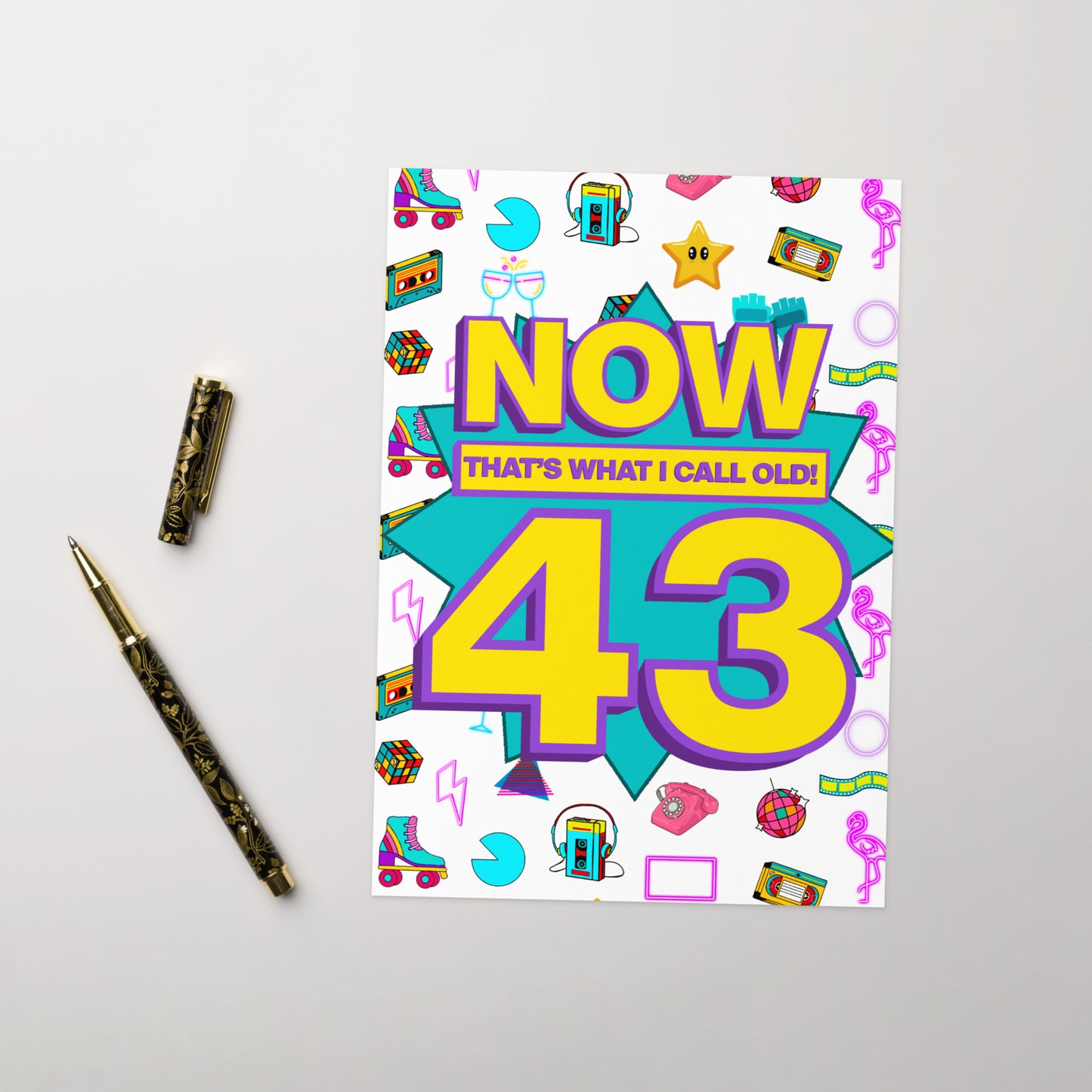 Carte d'anniversaire amusante pour mes 43 ans | c'est ce que j'appelle être vieux ! carte A5 personnalisée | 43 ans