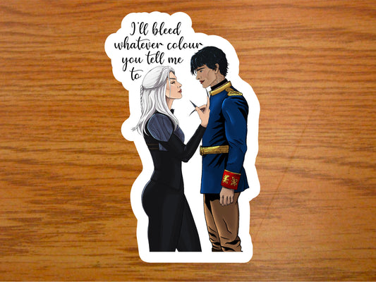 Manorian sticker | Throne of Glass merch | Manon and Dorian TOG | glossy vinyl