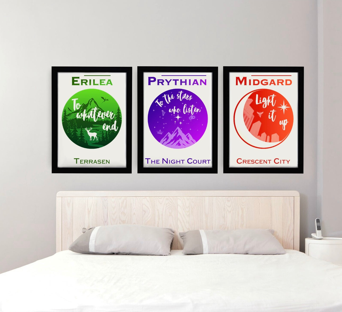 Maasverse inspired Art Collection | Three Print Set | ACOTAR Crescent City Throne of Glass | Fan Art
