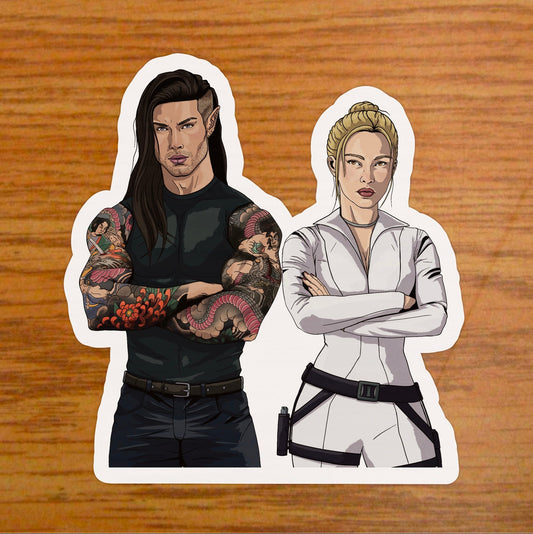 Lidia and Ruhn sticker | Crescent City merch | Day and Night