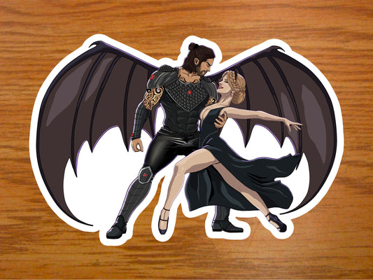 Nesta and Cassian sticker | ACOTAR merch | Nessian dancing | glossy vinyl
