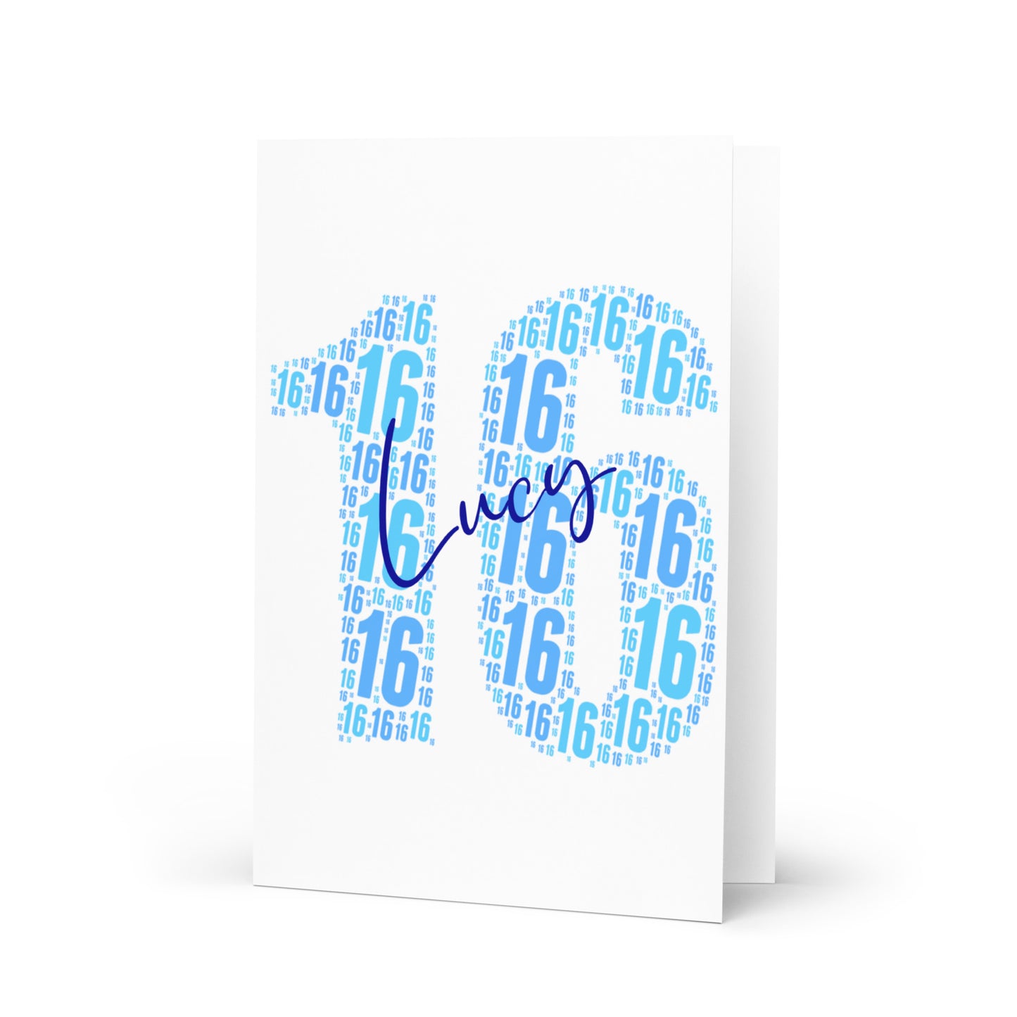 Personalised 16th birthday card - Large A5 size premium high gloss finish