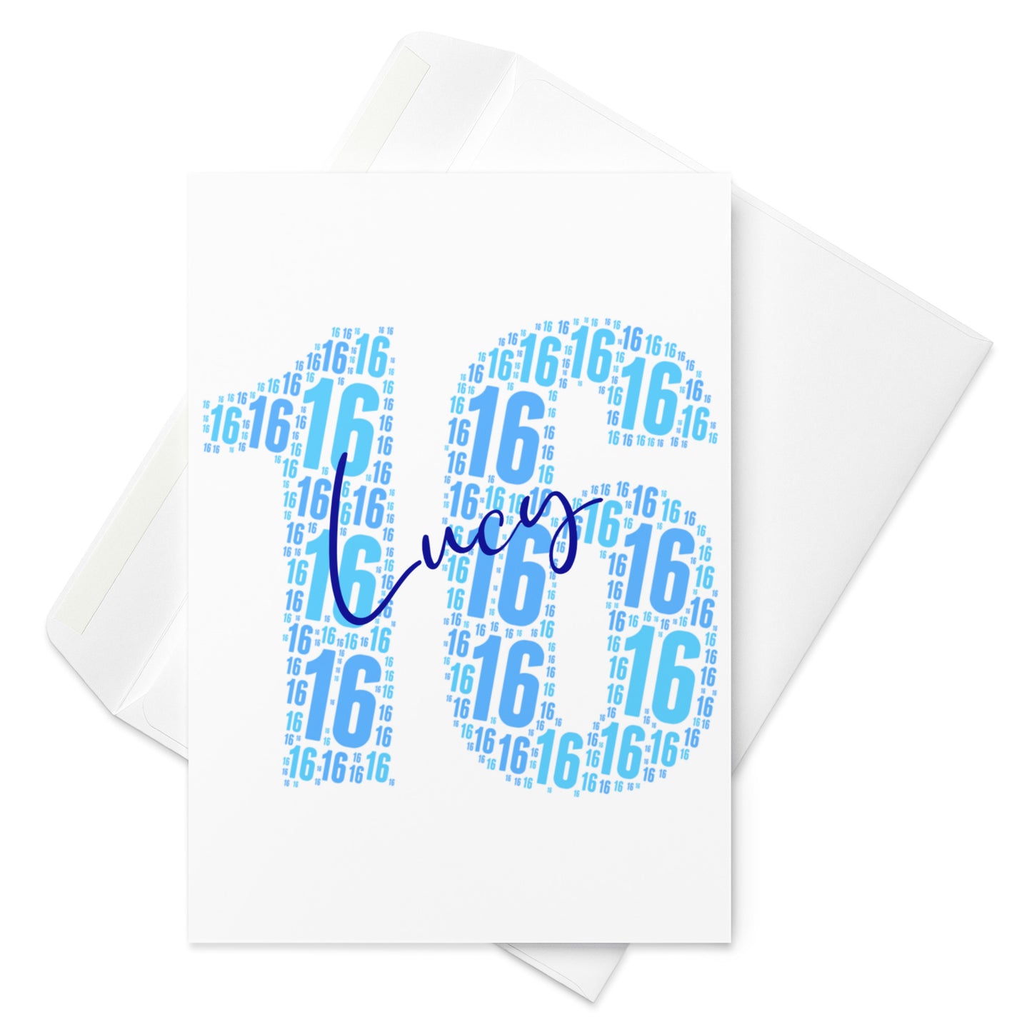 Personalised 16th birthday card - Large A5 size premium high gloss finish